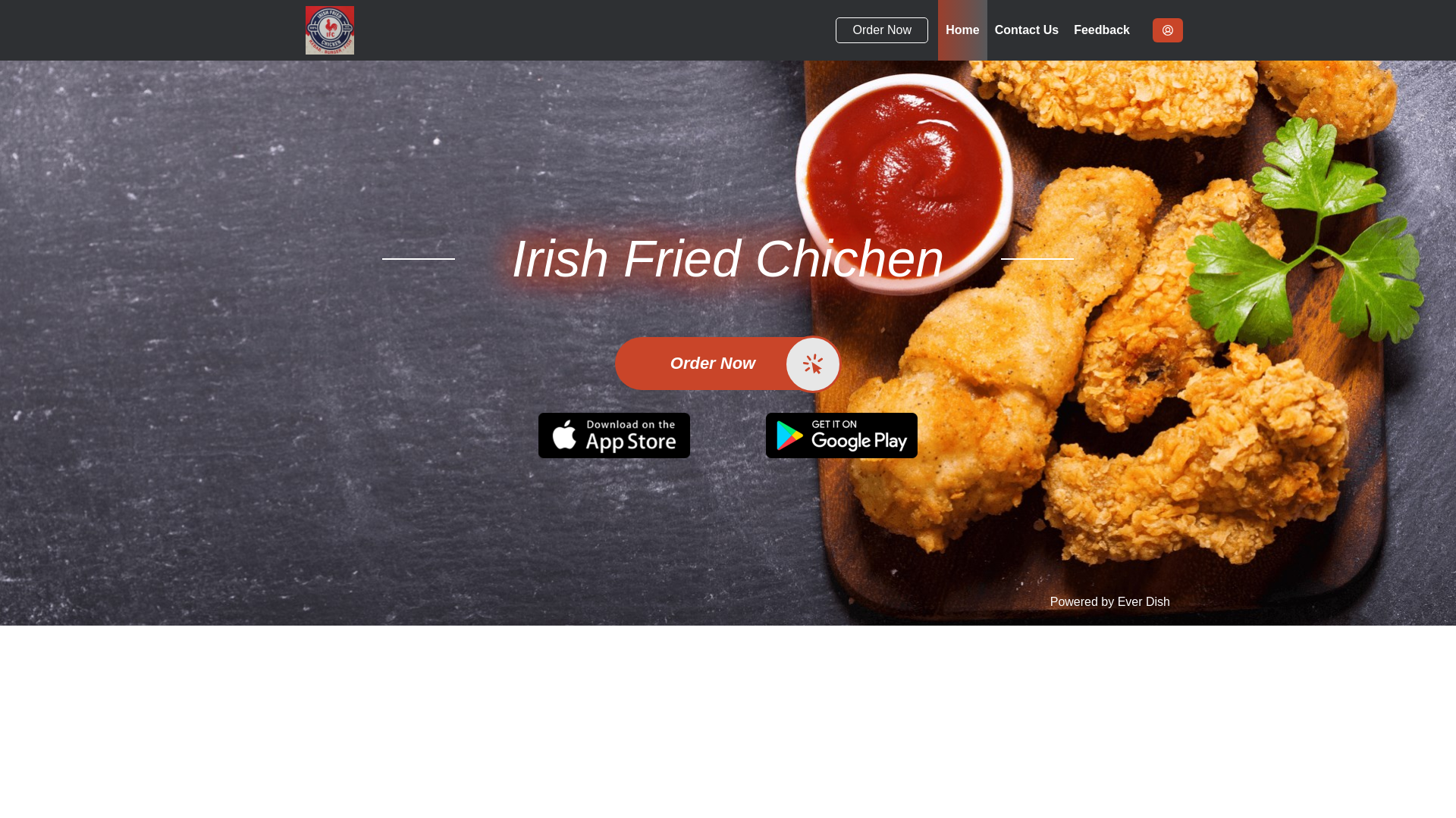 website screenshot of https://irishfriedchichen.ie/