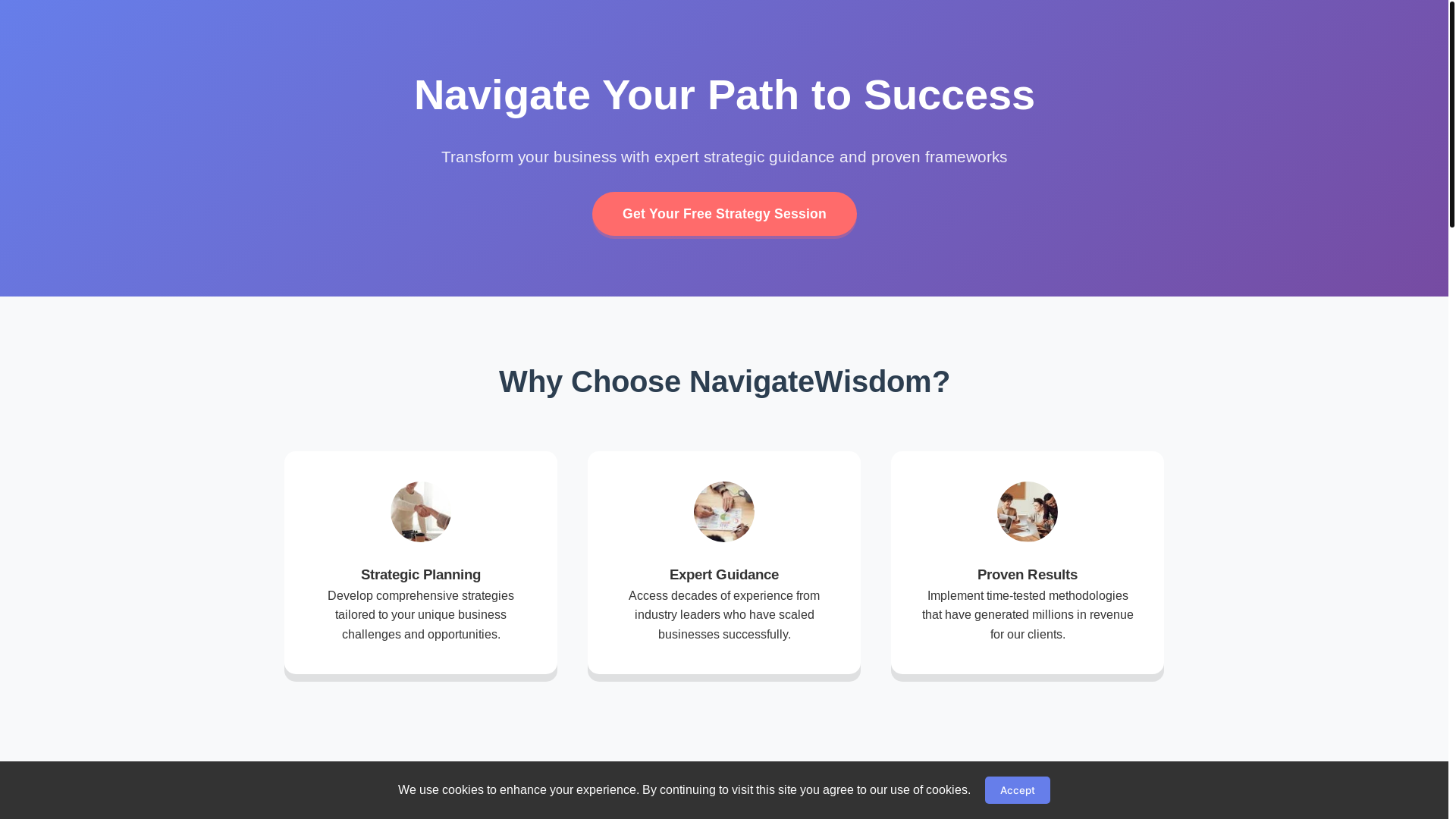 website screenshot of https://navigatewisdom.xyz/