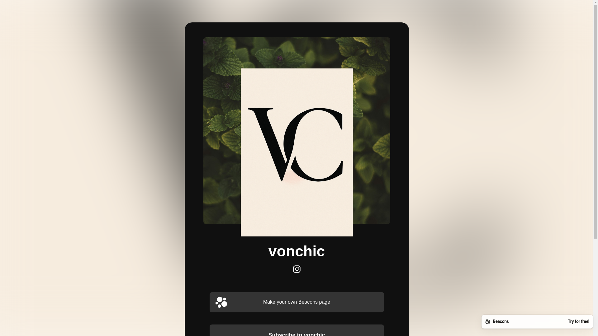 website screenshot of https://vonchic.store/