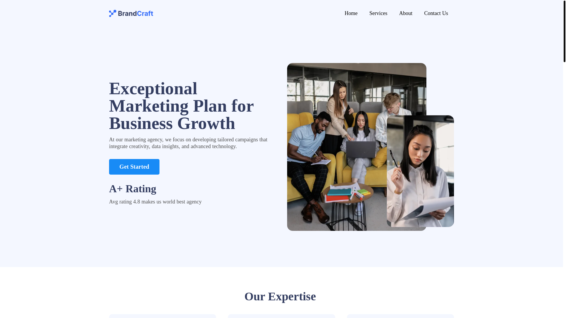 website screenshot of https://algorithminnovations.agency/