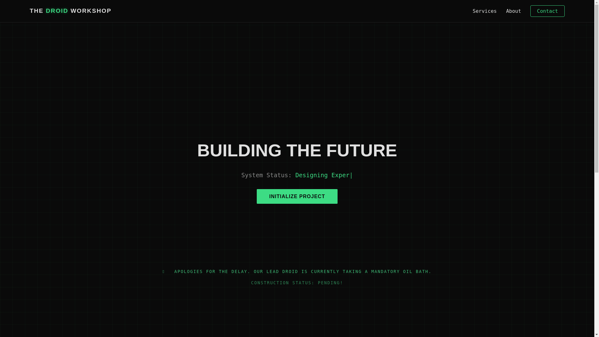 website screenshot of https://thedroidworkshop.com/