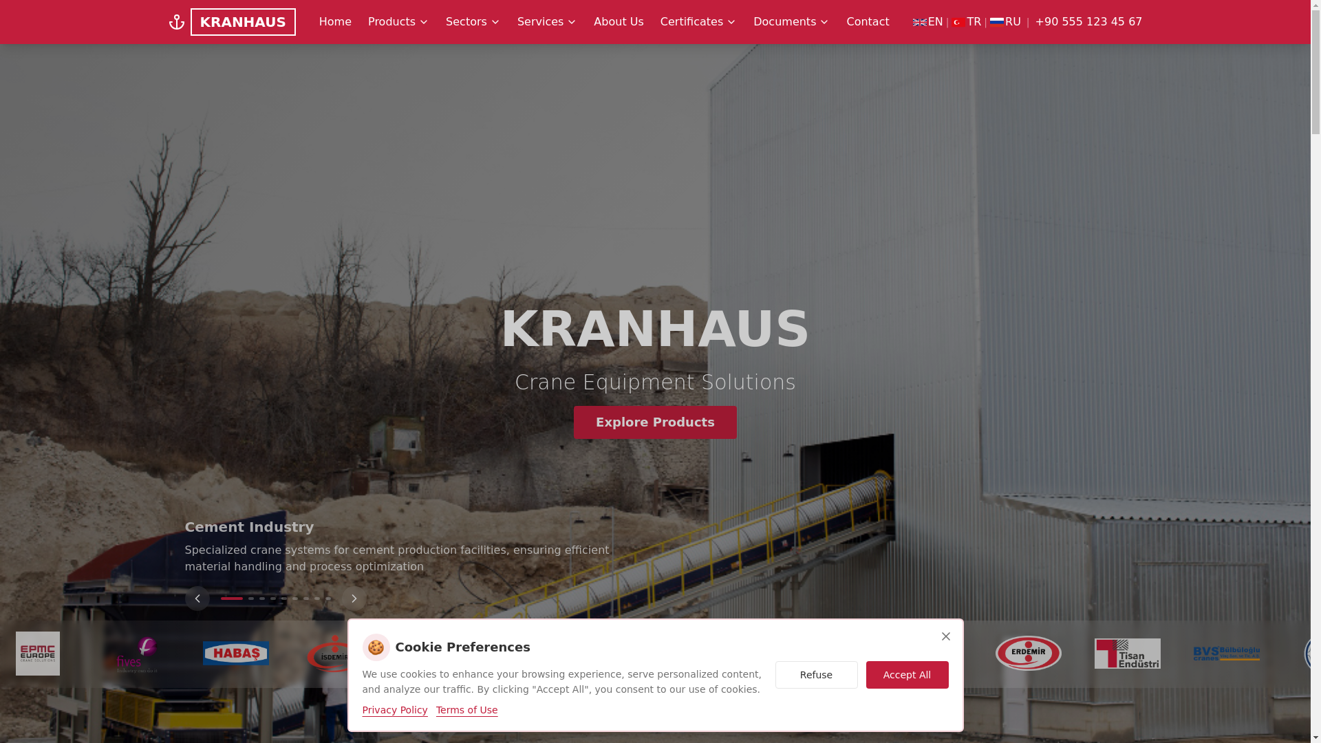 website screenshot of https://kranhaus.com.tr/