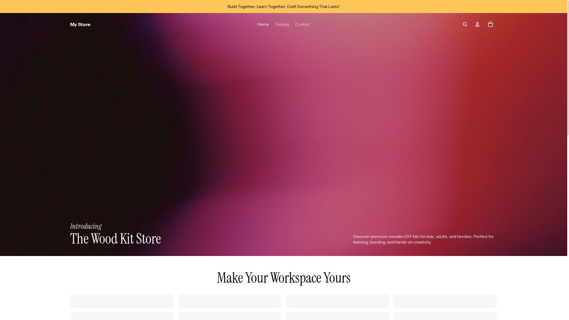 website screenshot of https://thewoodkitstore.com/