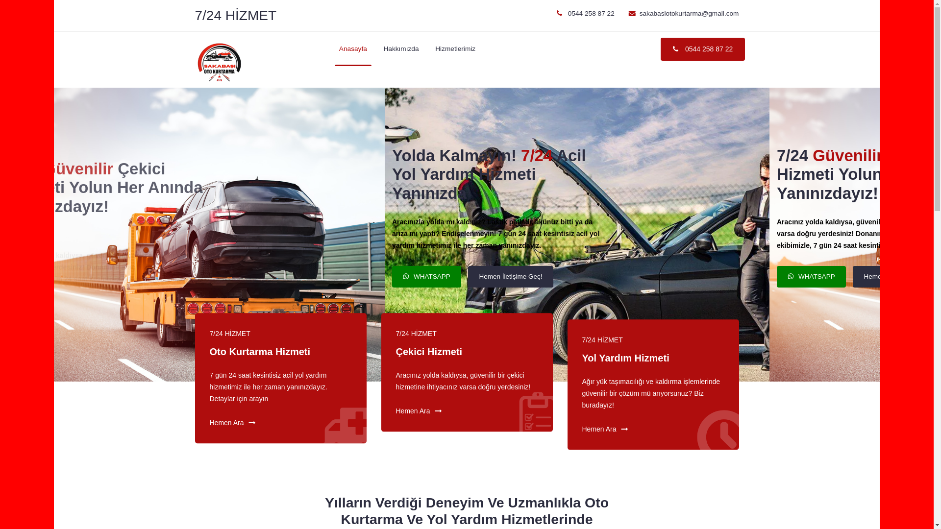 website screenshot of https://sakabasiotokurtarma.com.tr/