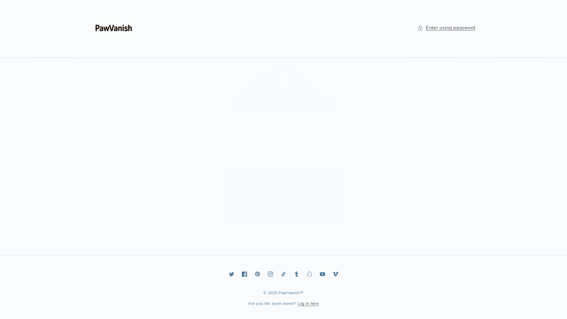 website screenshot of https://pawvanish.com/