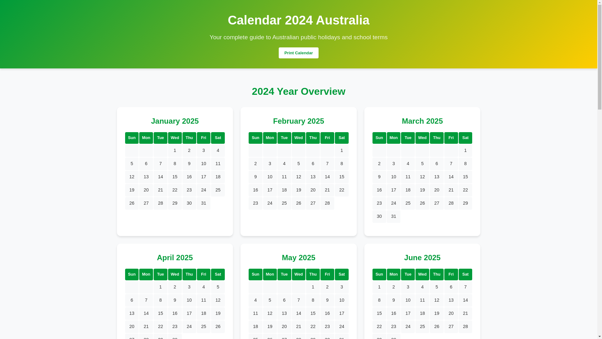 website screenshot of https://calendar2024.au/