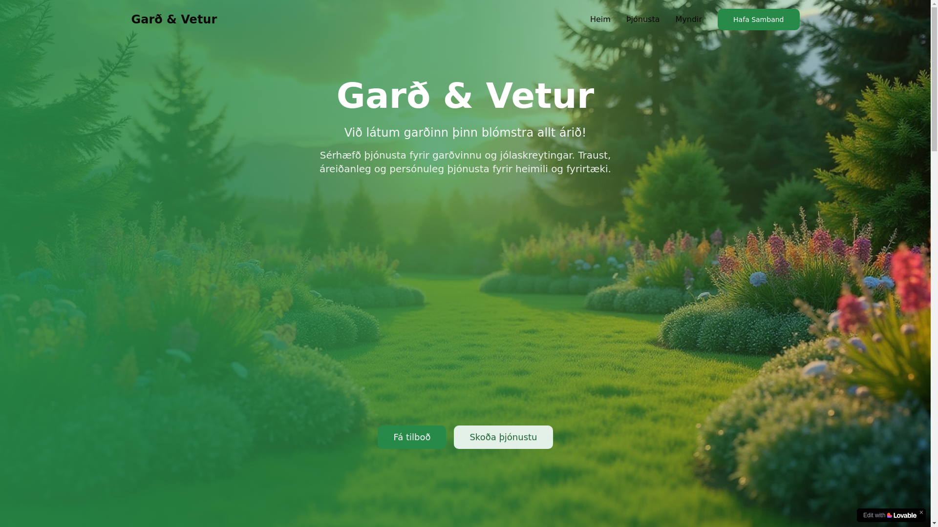 website screenshot of https://gardogvetur.is/