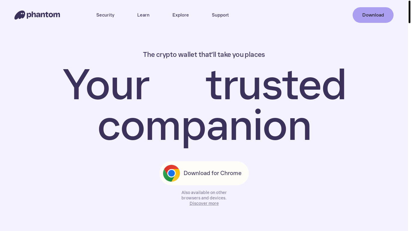 website screenshot of https://phantom.app