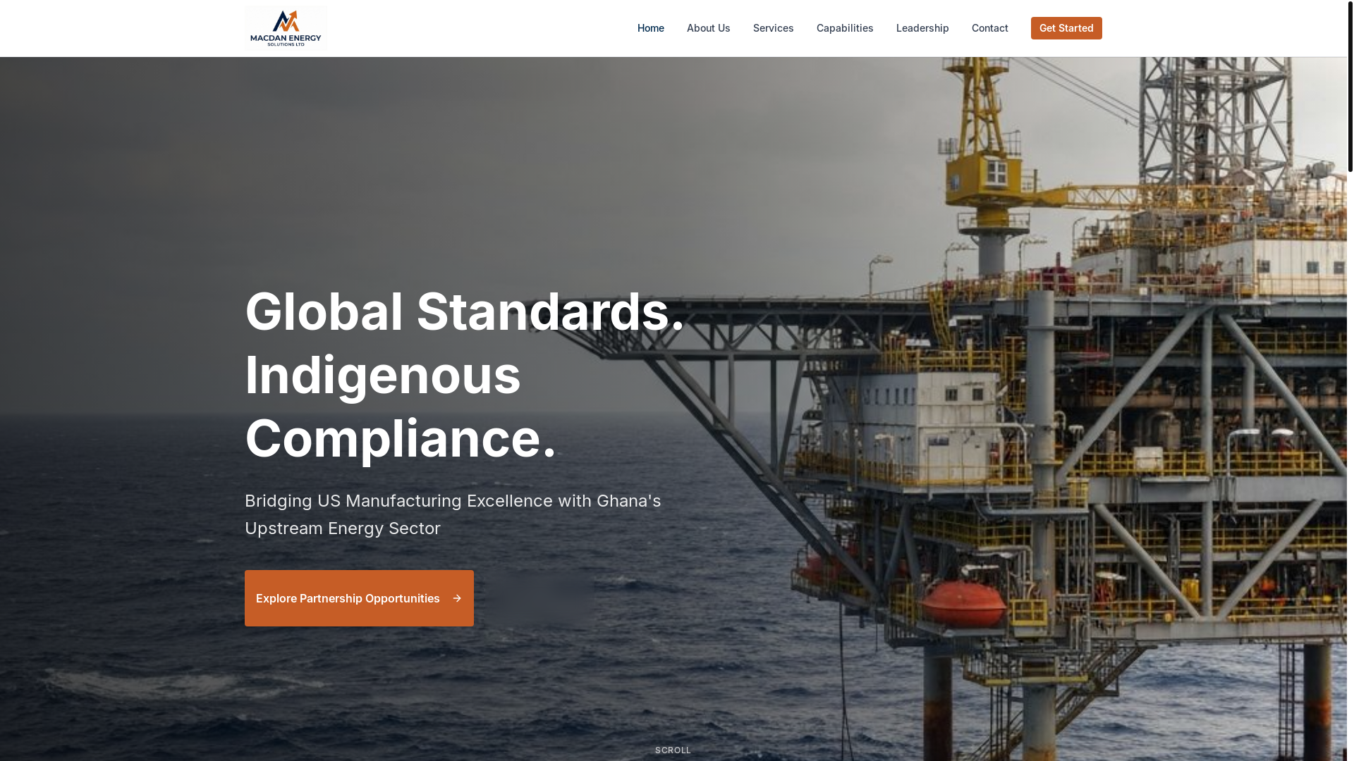 website screenshot of https://macdanenergy.com/