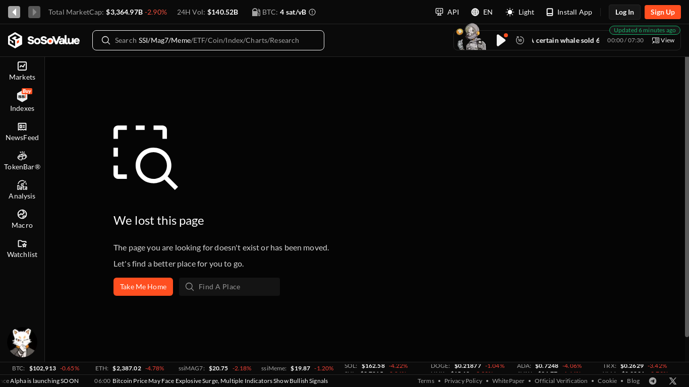 website screenshot of http://sosovalue.com/soso-tokendapps