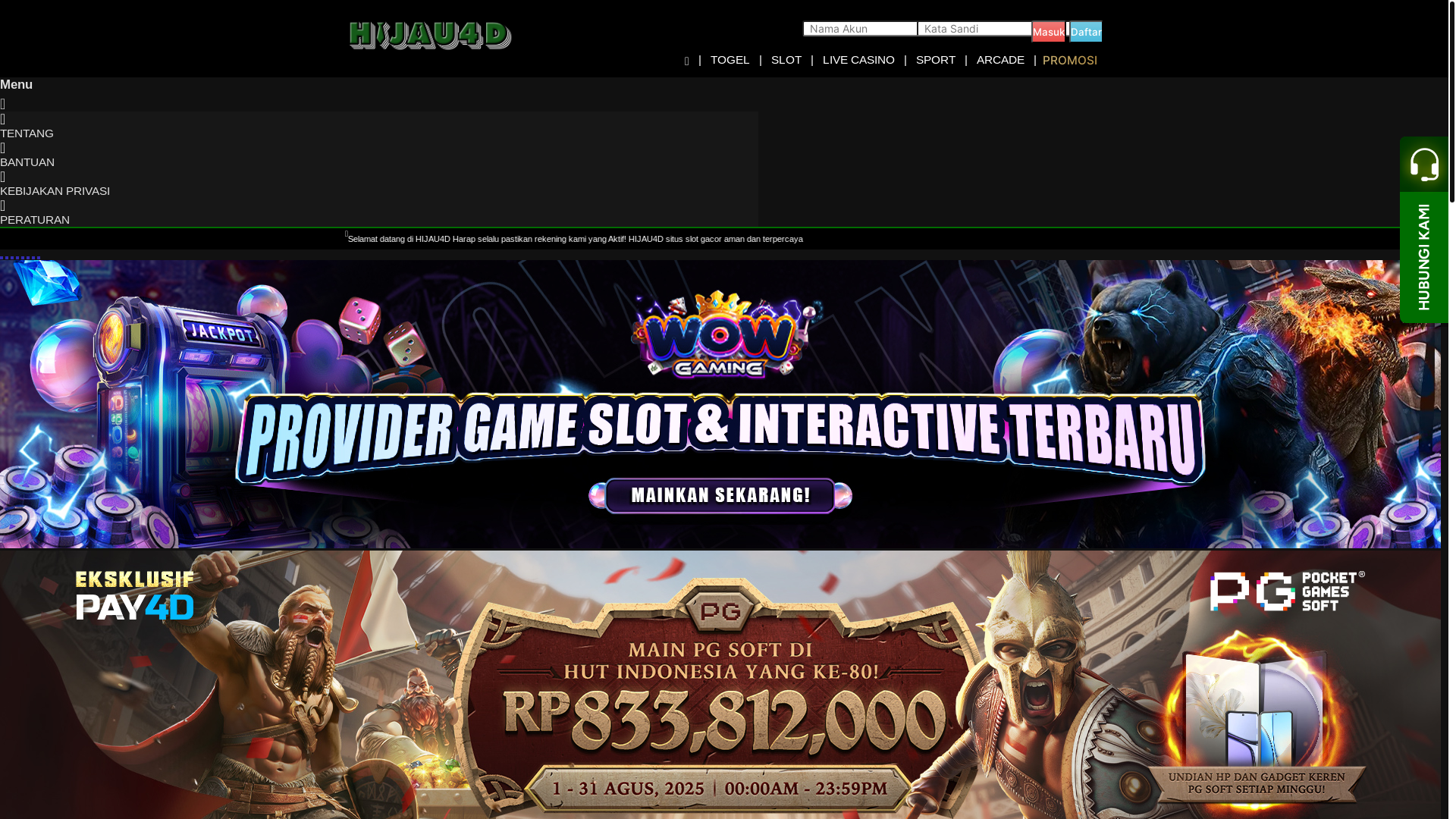 website screenshot of https://hijau4dgacor.site/