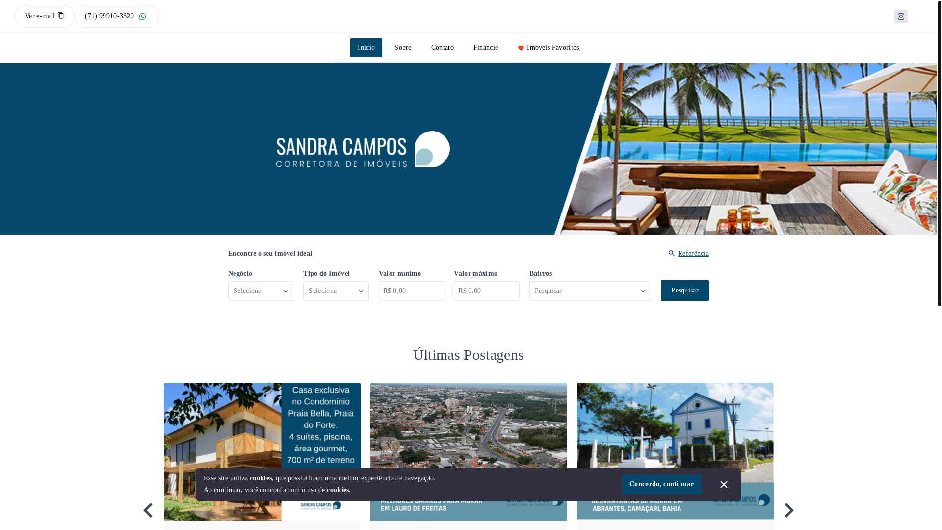 website screenshot of https://angelalimacorretora.com.br/