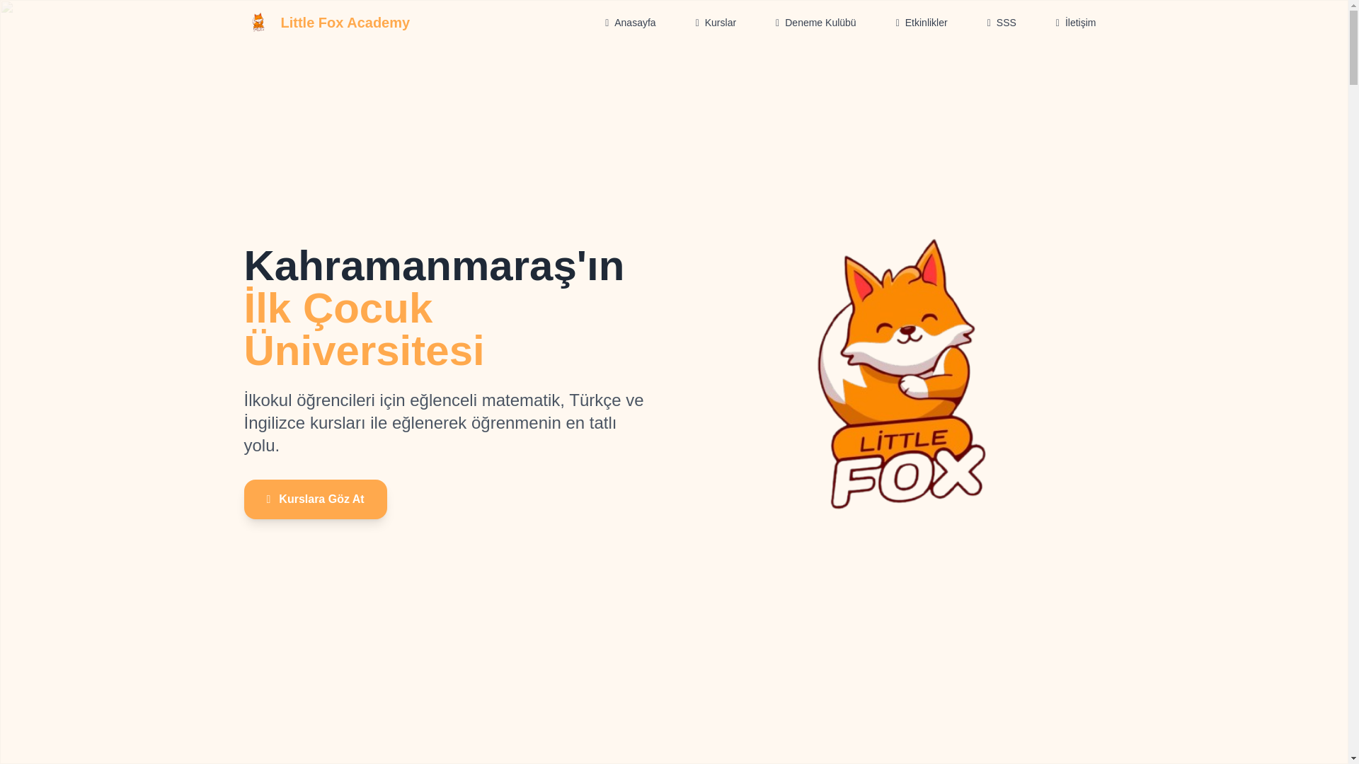 website screenshot of https://littlefoxakademi.com/