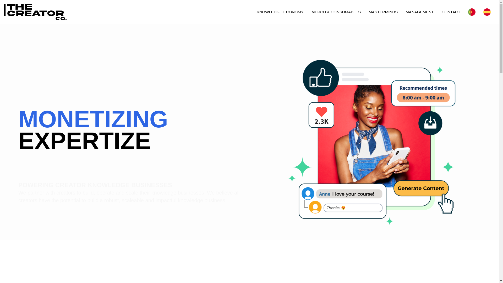 website screenshot of https://thecreatorcoteam.com/