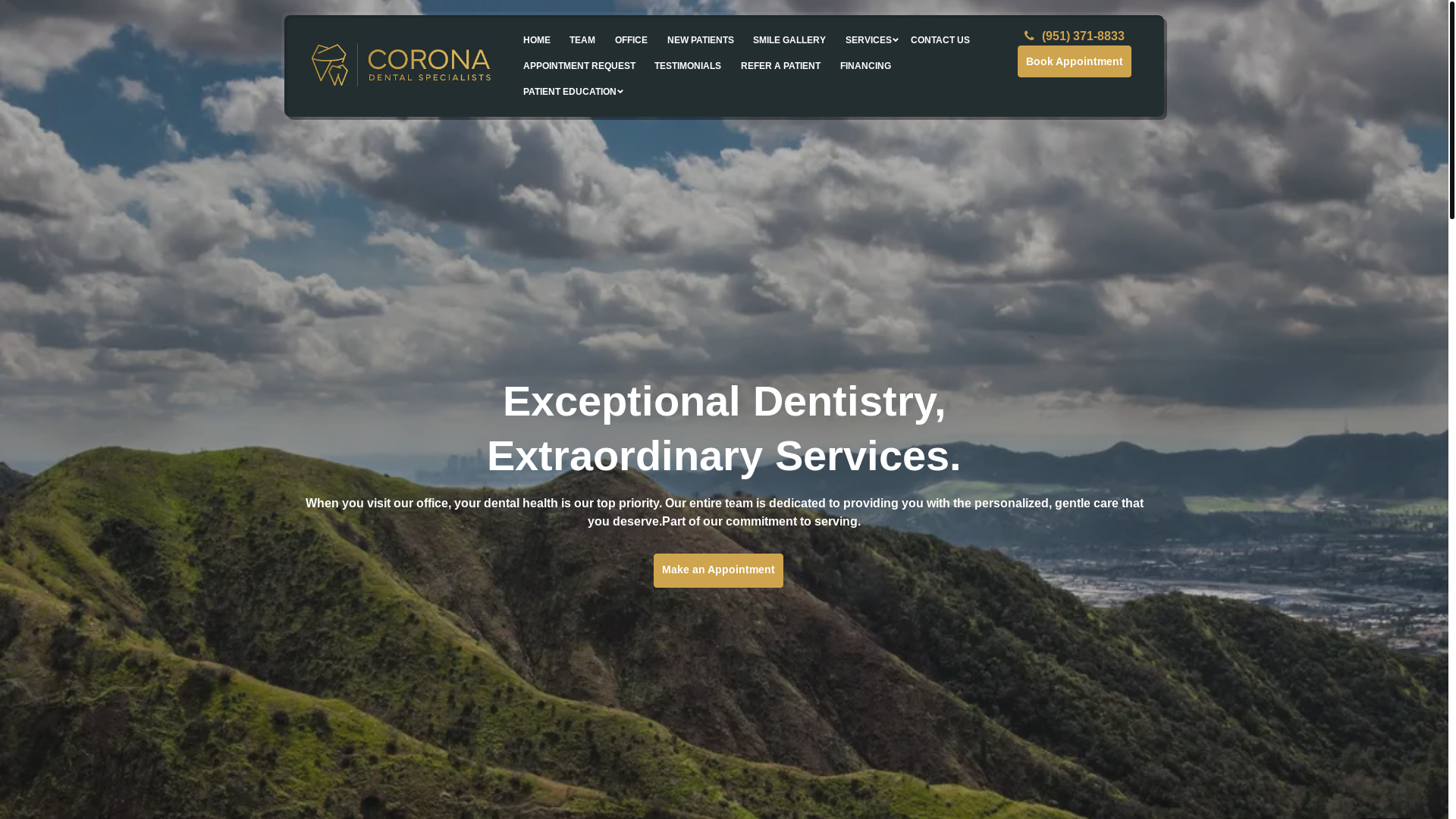 website screenshot of https://coronaprosthodontics.com/