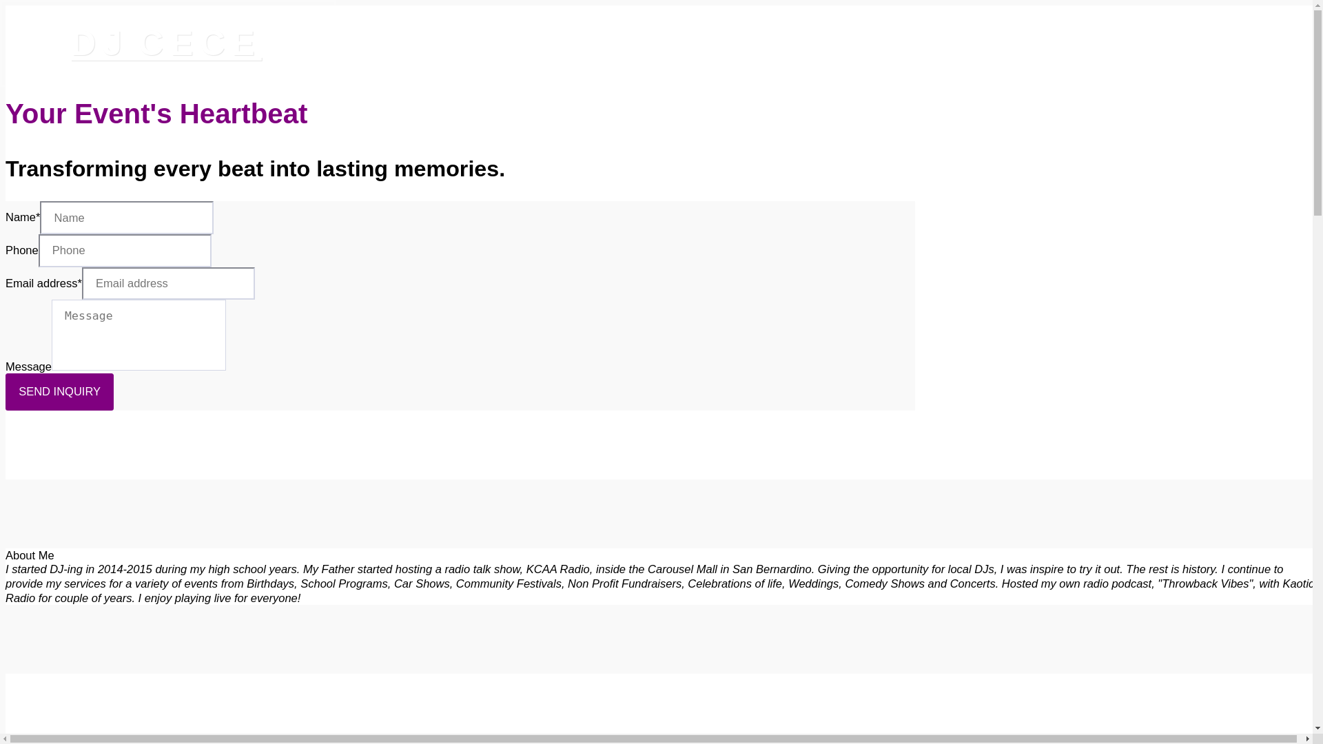 website screenshot of https://dj-cece.biz/
