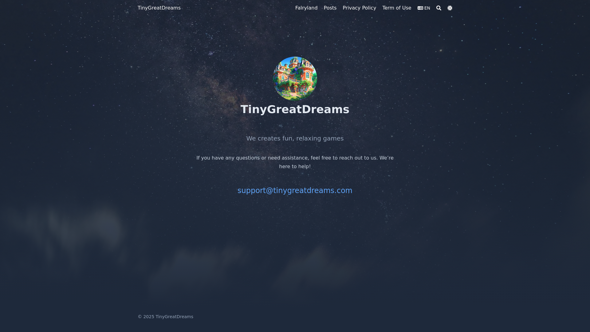 website screenshot of https://tinygreatdreams-com.pages.dev/