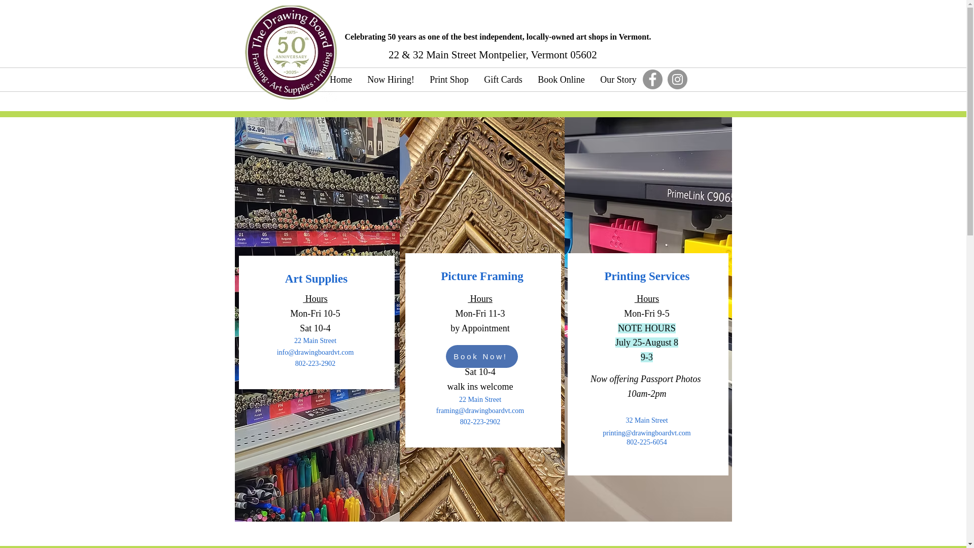 website screenshot of https://theprintshopvt.com/