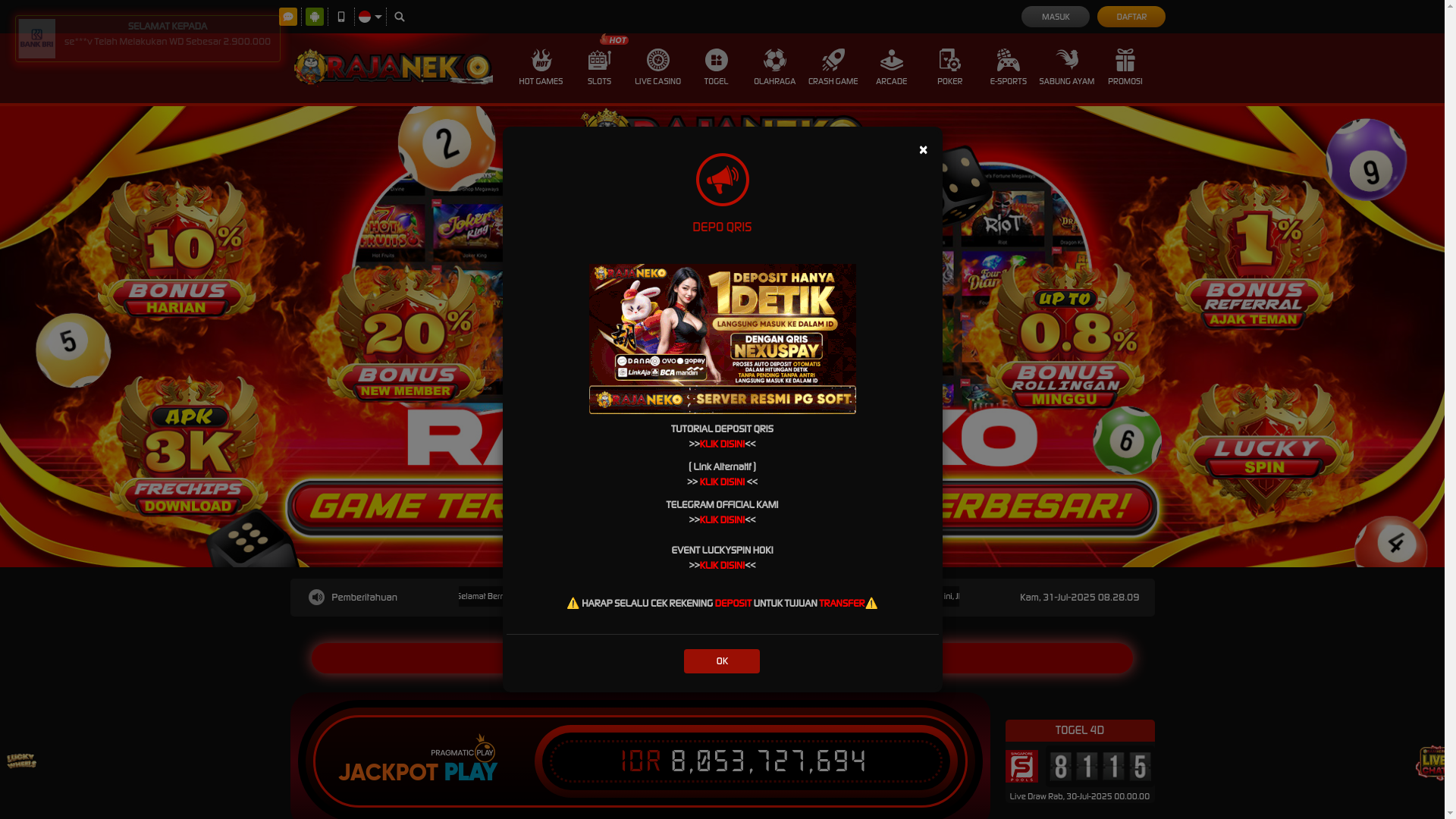 website screenshot of https://rajanekogrup.live/