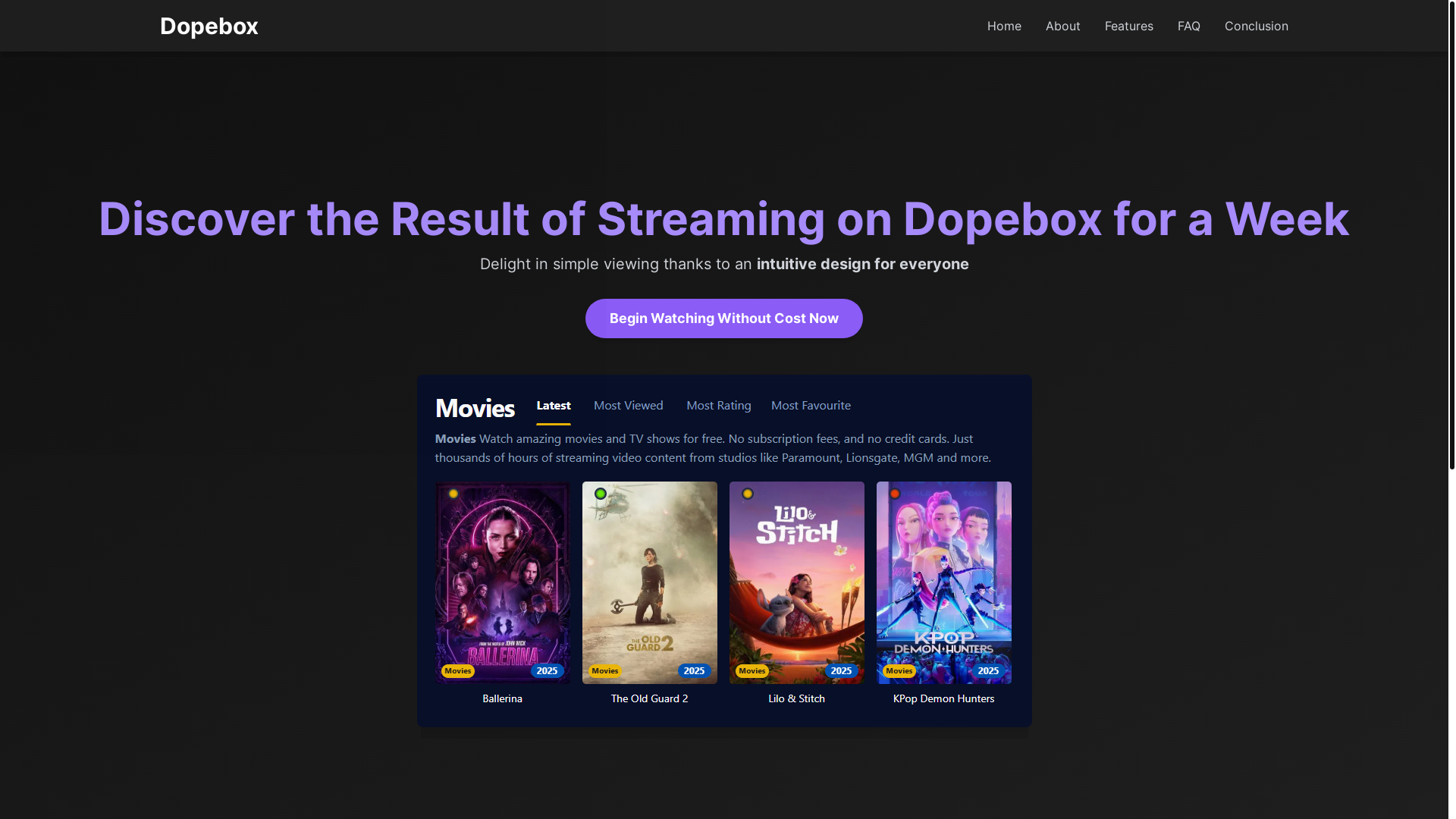website screenshot of https://dopebox-bohm.pages.dev/