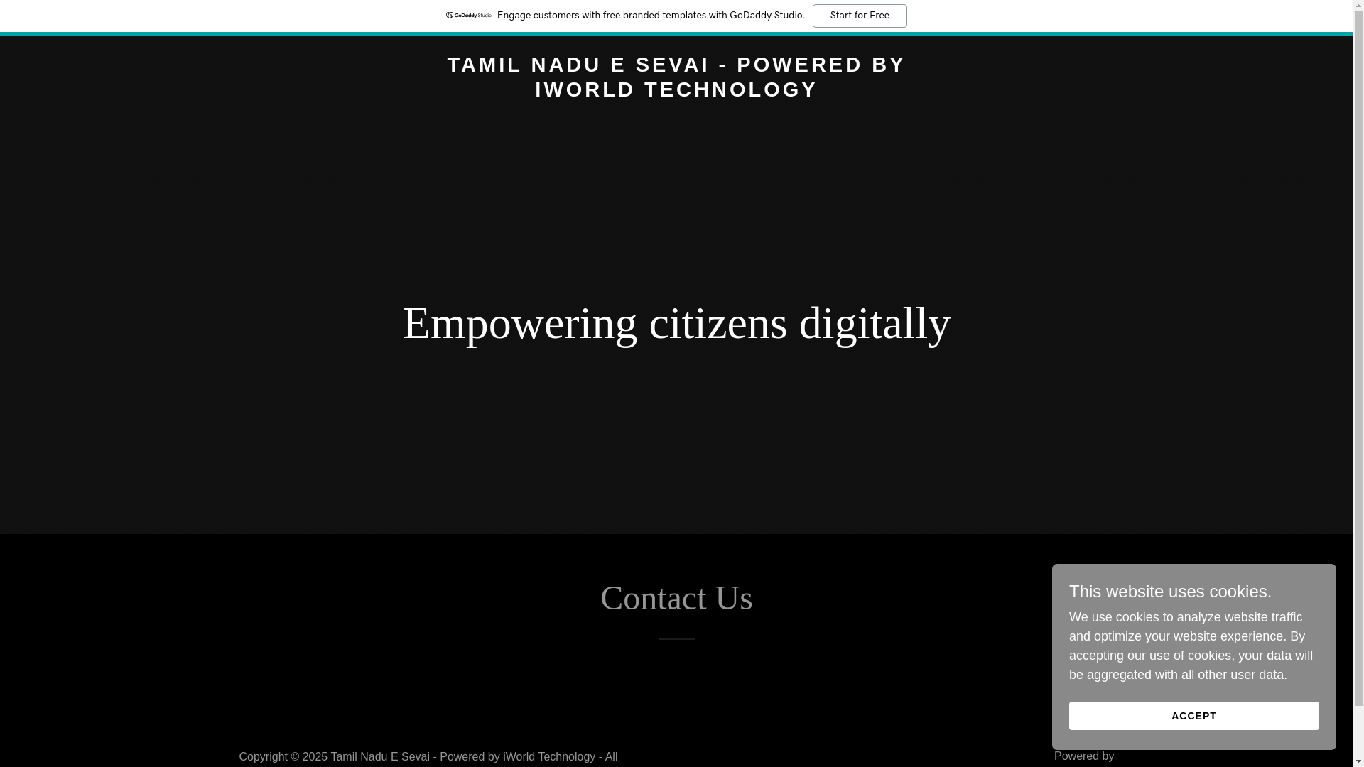 website screenshot of https://tamilnaduesevai.in/