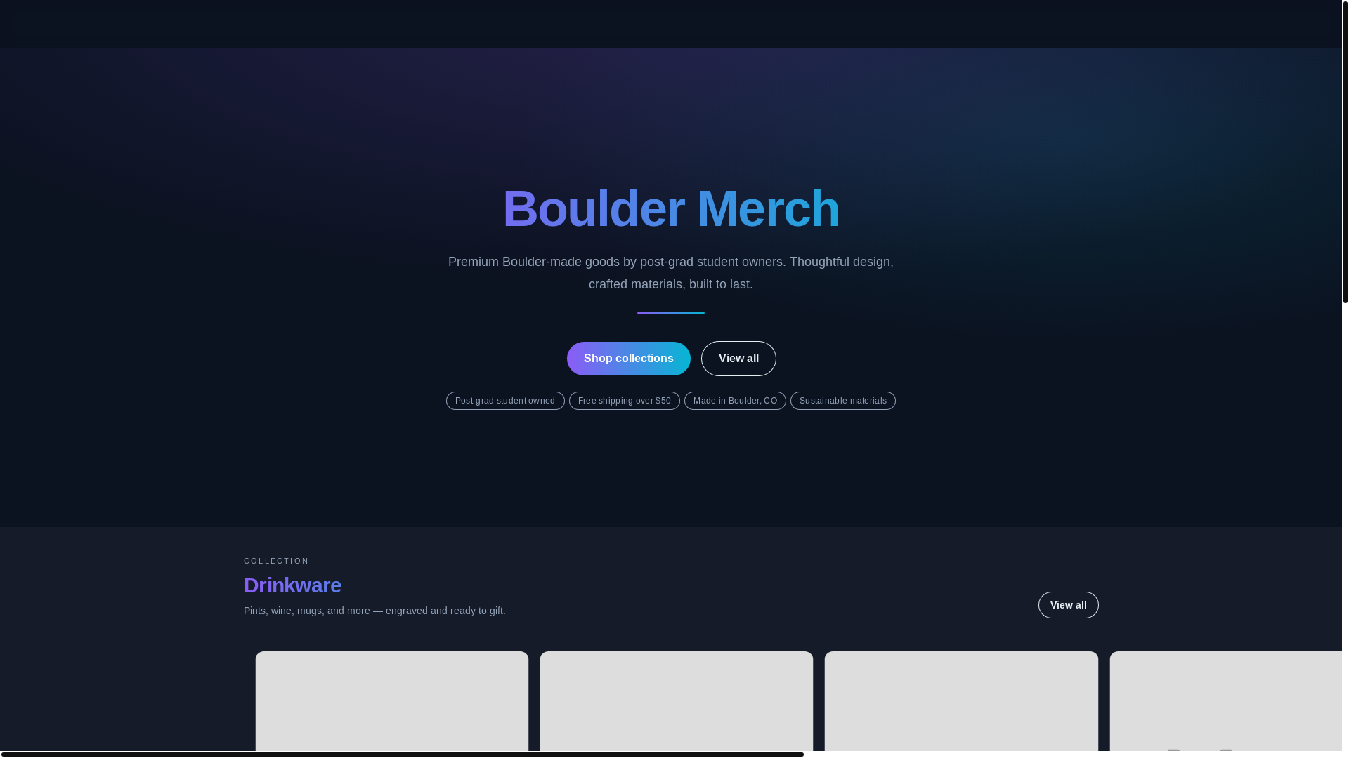 website screenshot of https://bouldermerch.pages.dev/