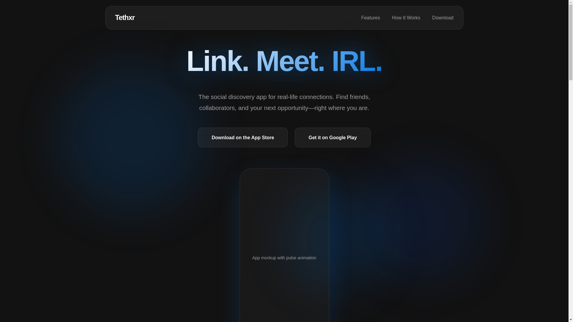 website screenshot of https://tethxr-landing.pages.dev/