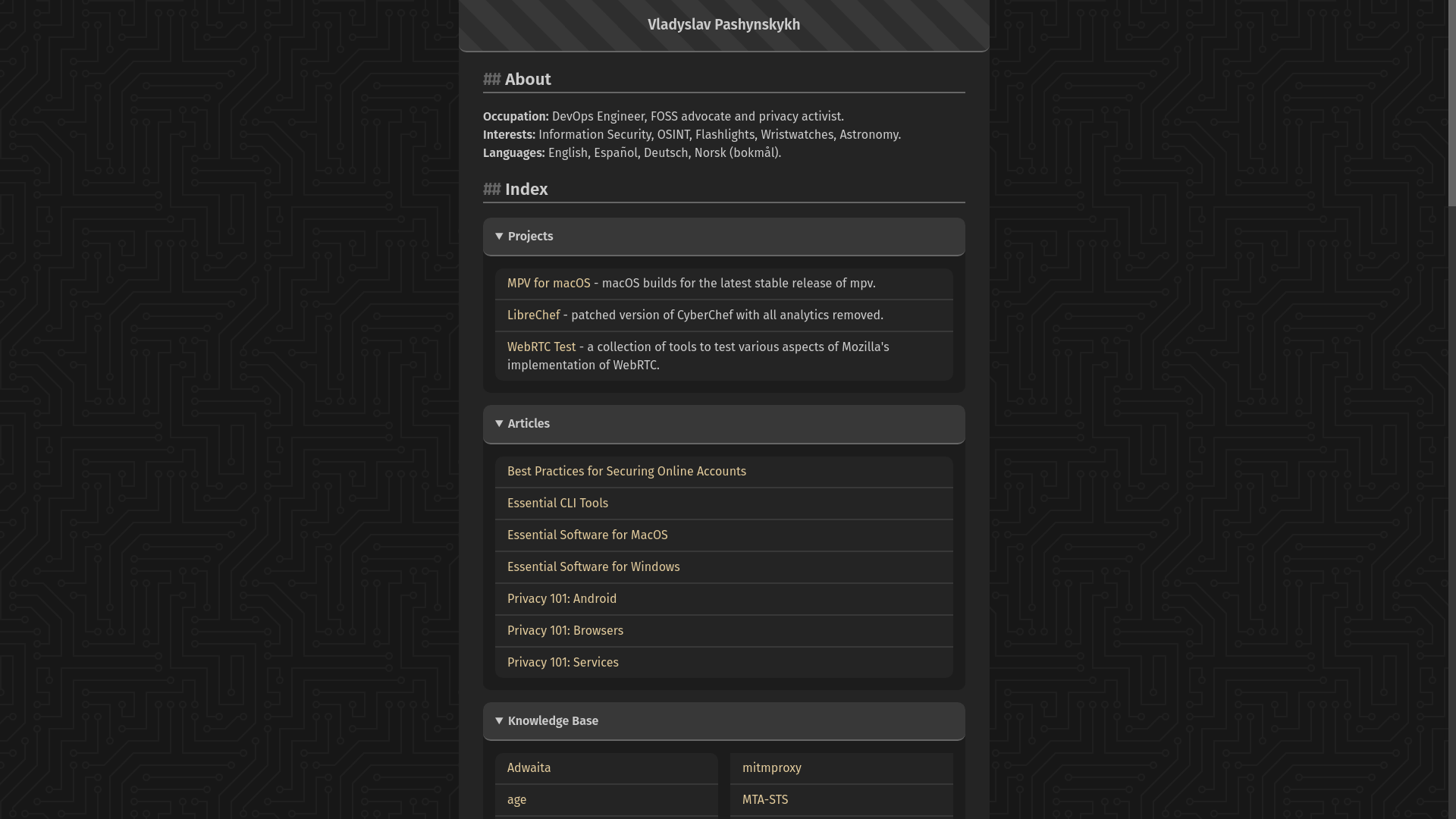 website screenshot of https://pashynskykh.pages.dev/