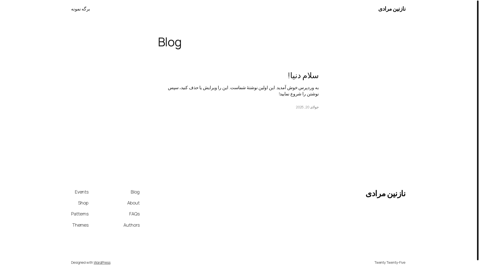 website screenshot of https://nazaninmoradi.ir/