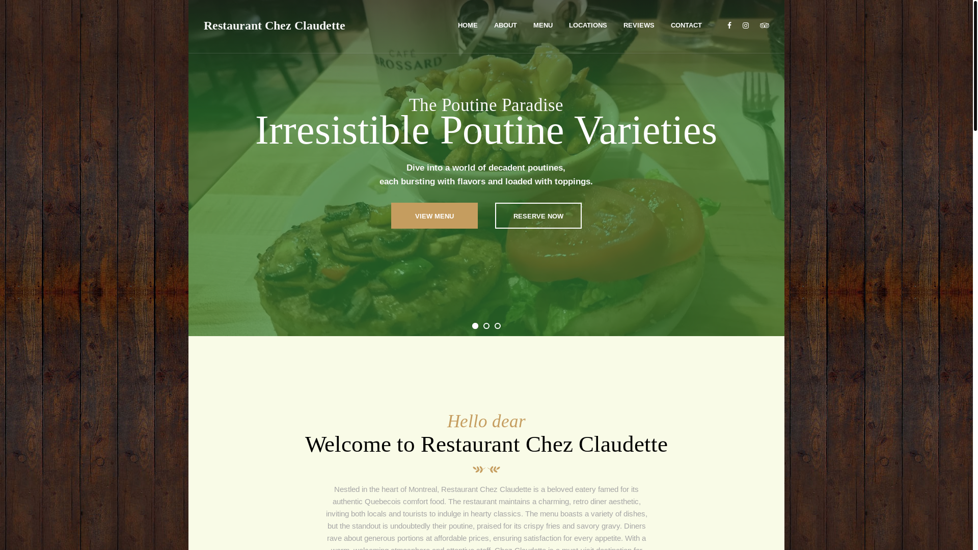 website screenshot of https://restaurantchezclaudette.shop/