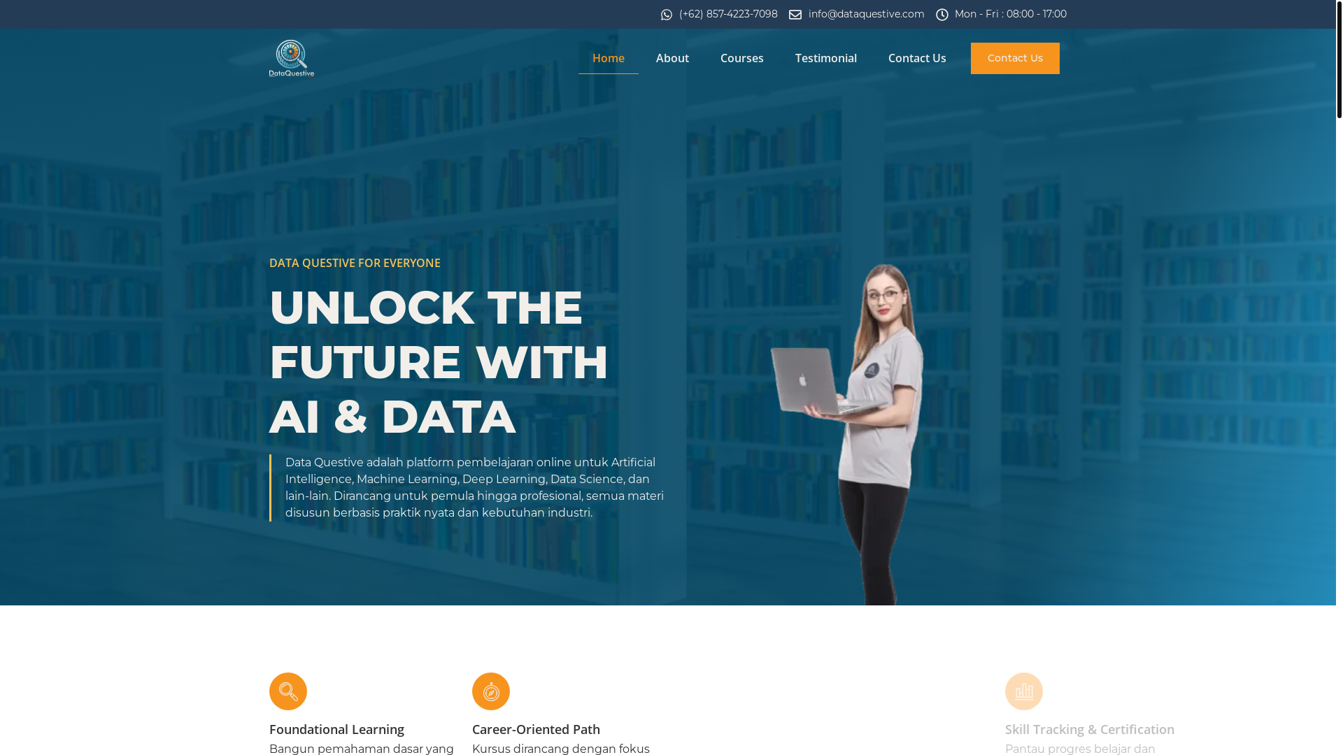 website screenshot of https://dataquestive.com/