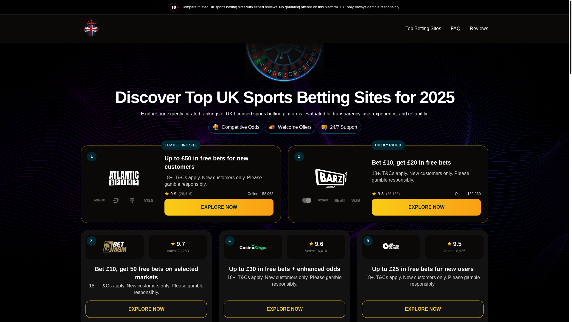 website screenshot of https://luckyguvnor.com/