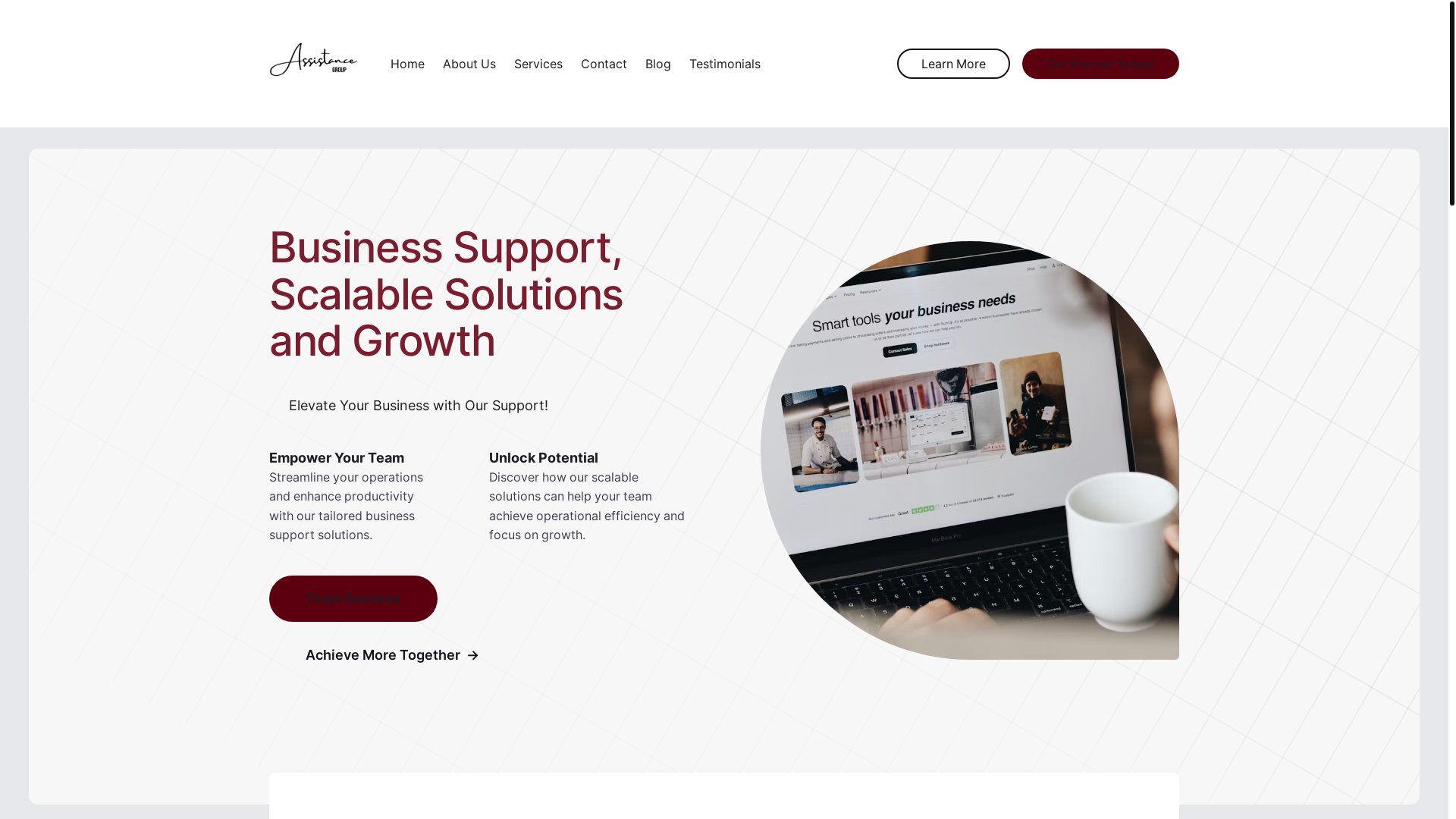 website screenshot of https://assistancegrp.com/