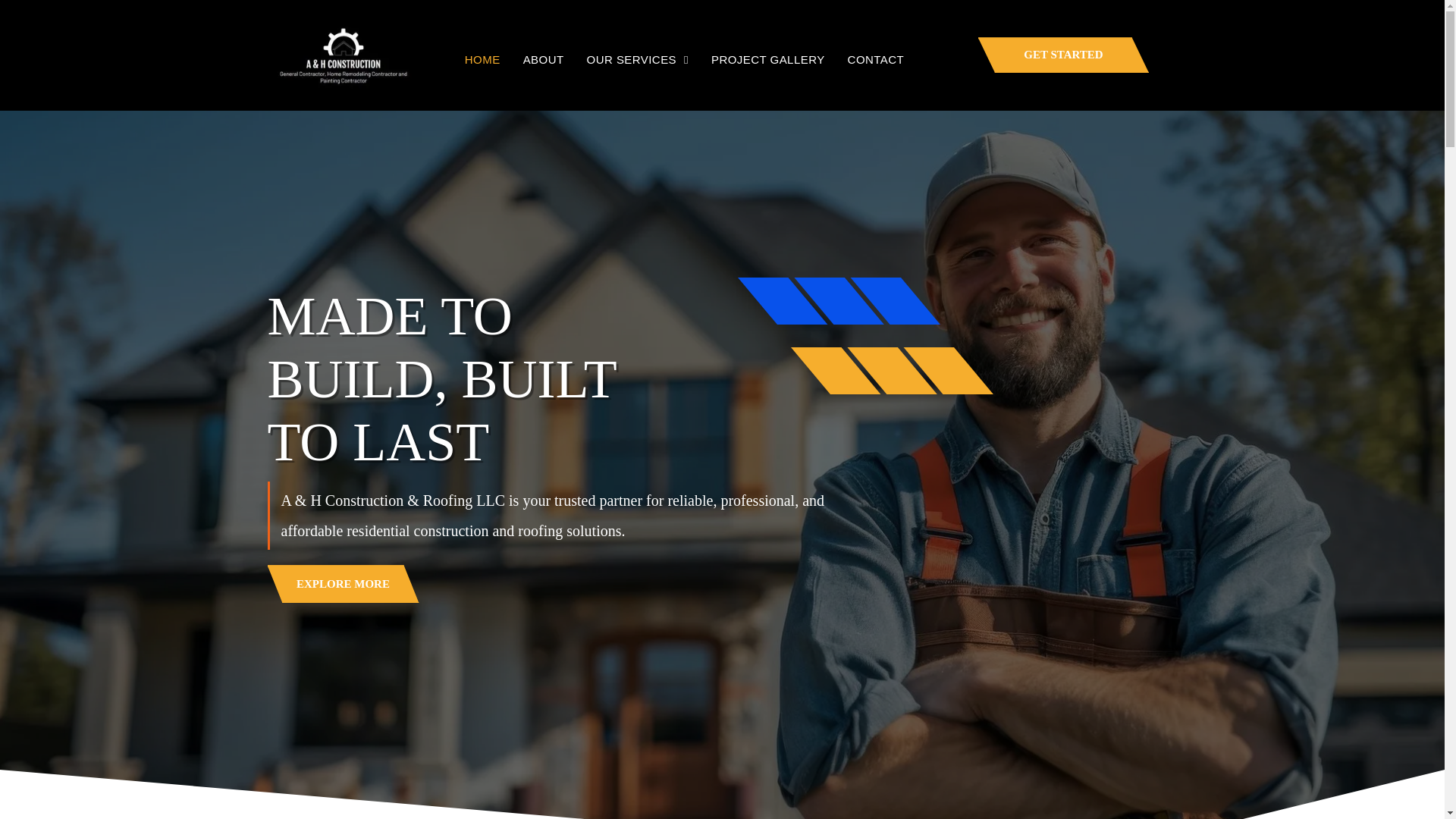 website screenshot of https://ahconstructionroofingllc.com/