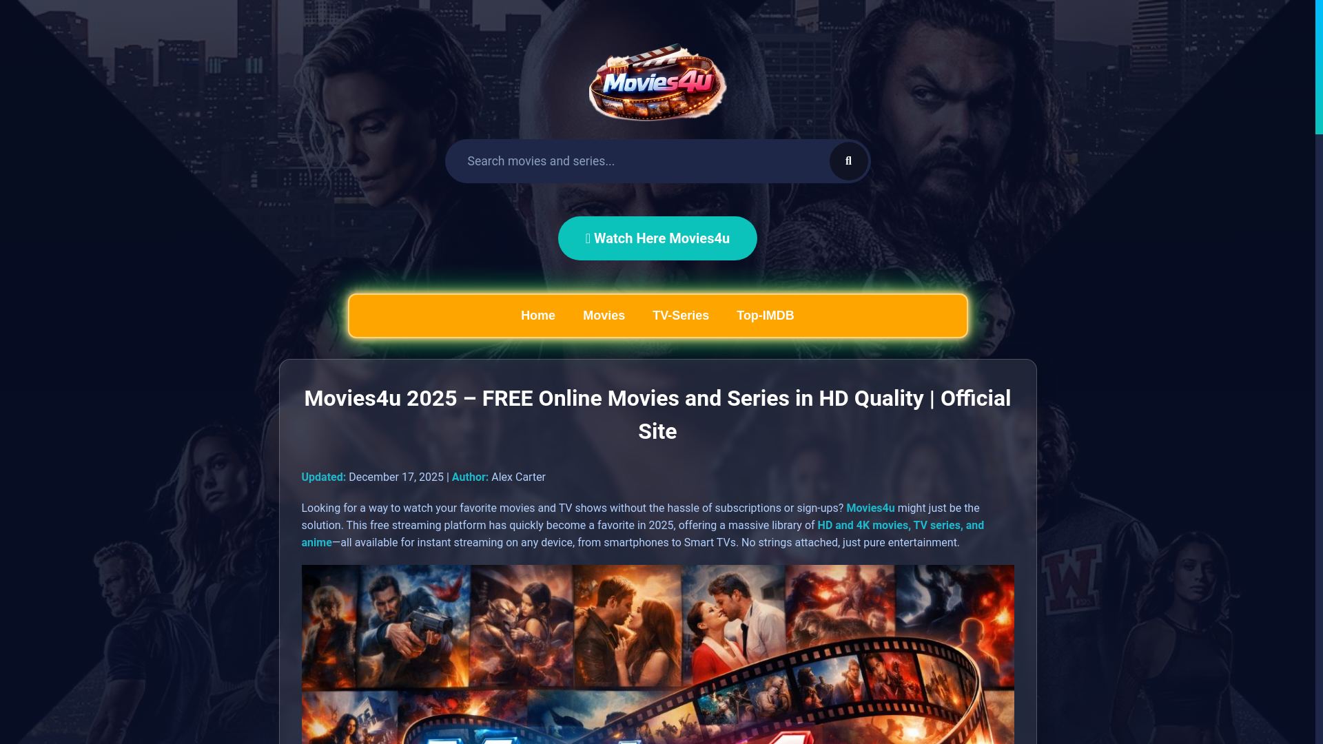 website screenshot of https://movies4u-v01.pages.dev/