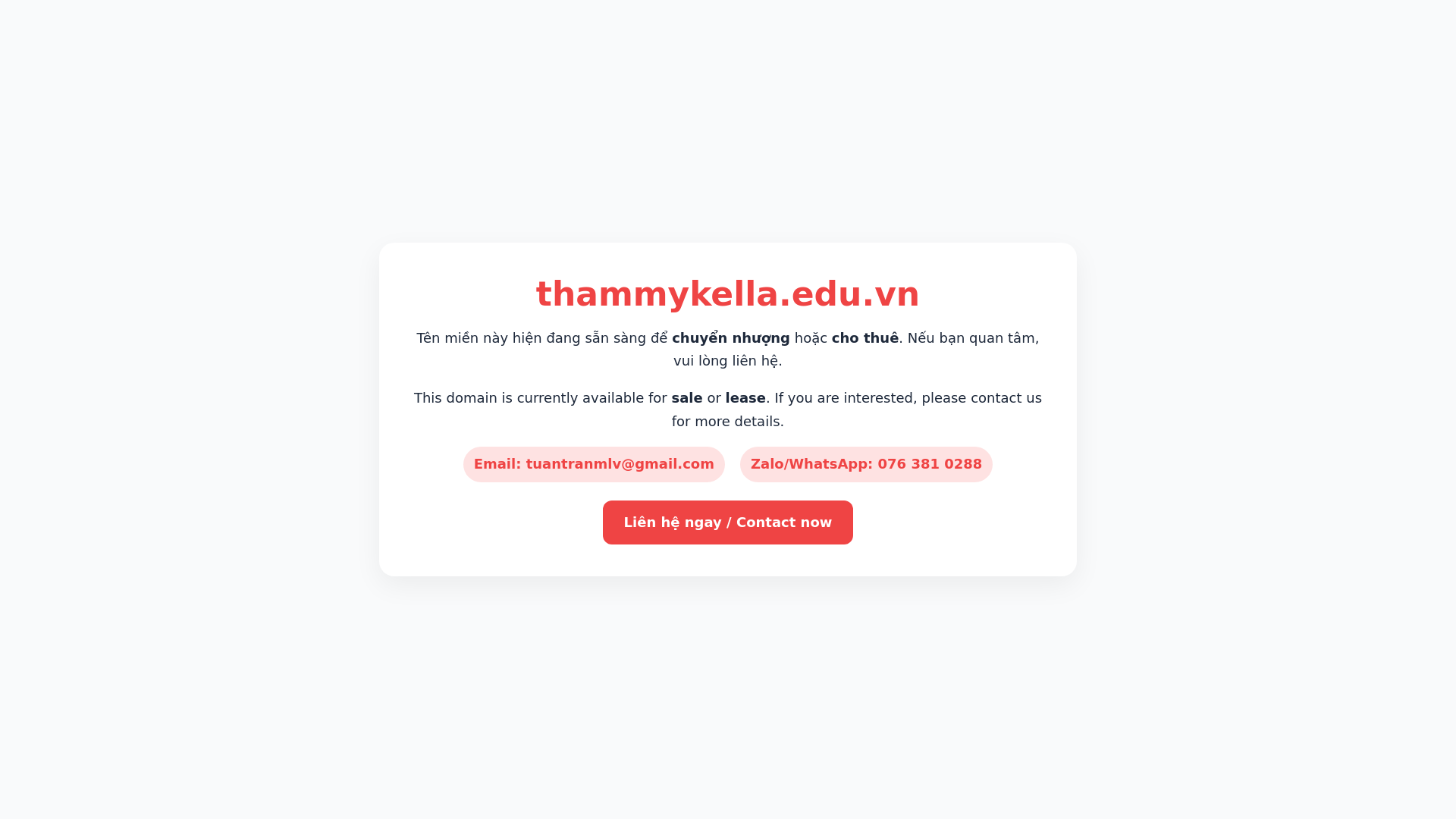 website screenshot of https://thammykella.edu.vn/