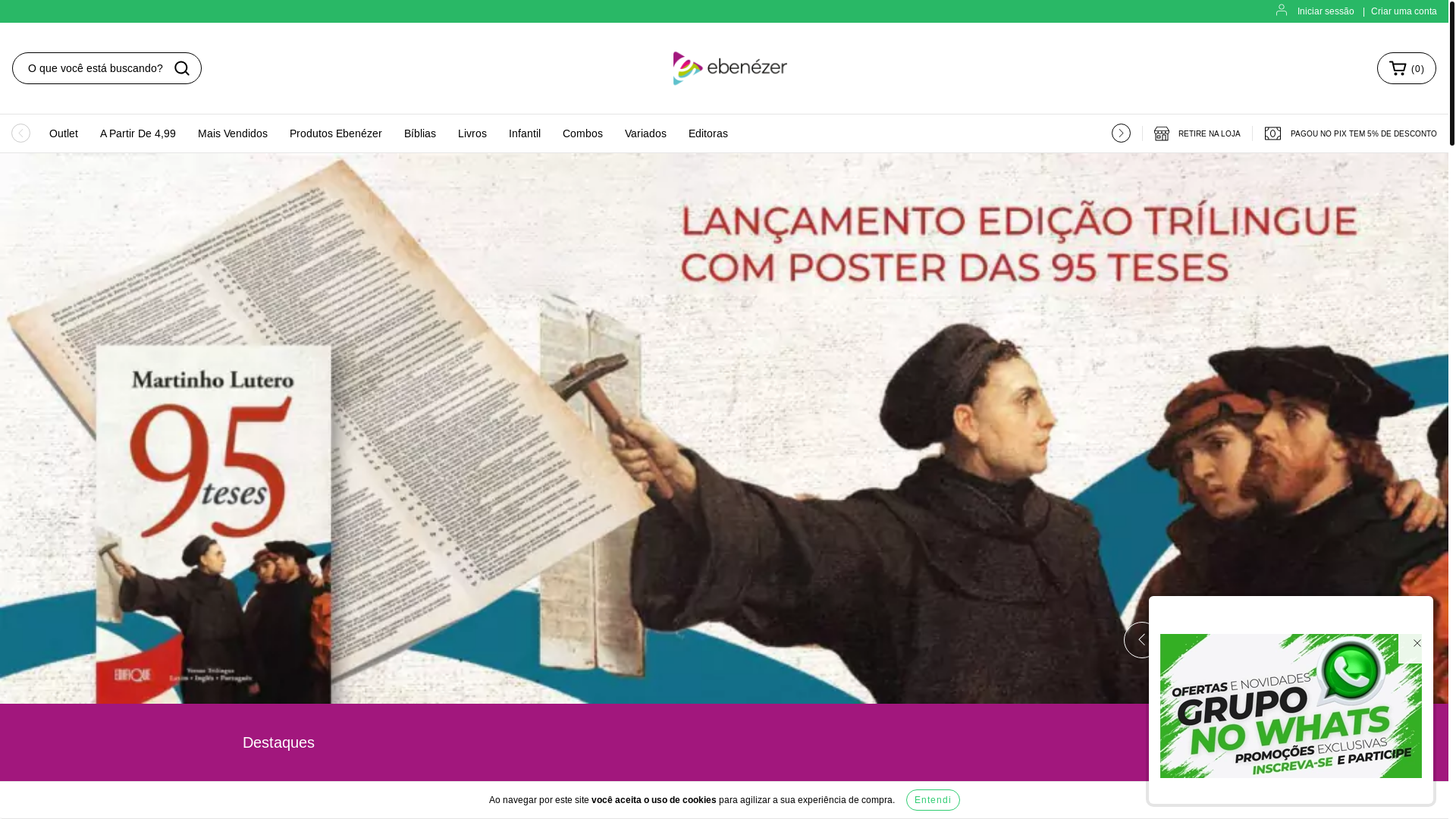 website screenshot of https://ebenezerdistribuidora.com.br/