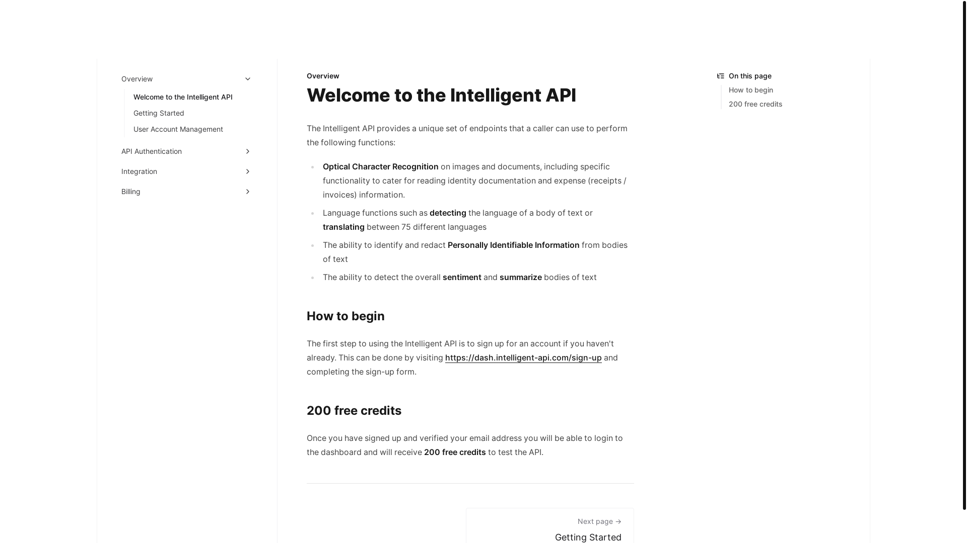 website screenshot of https://docs-intelligent-api.pages.dev/