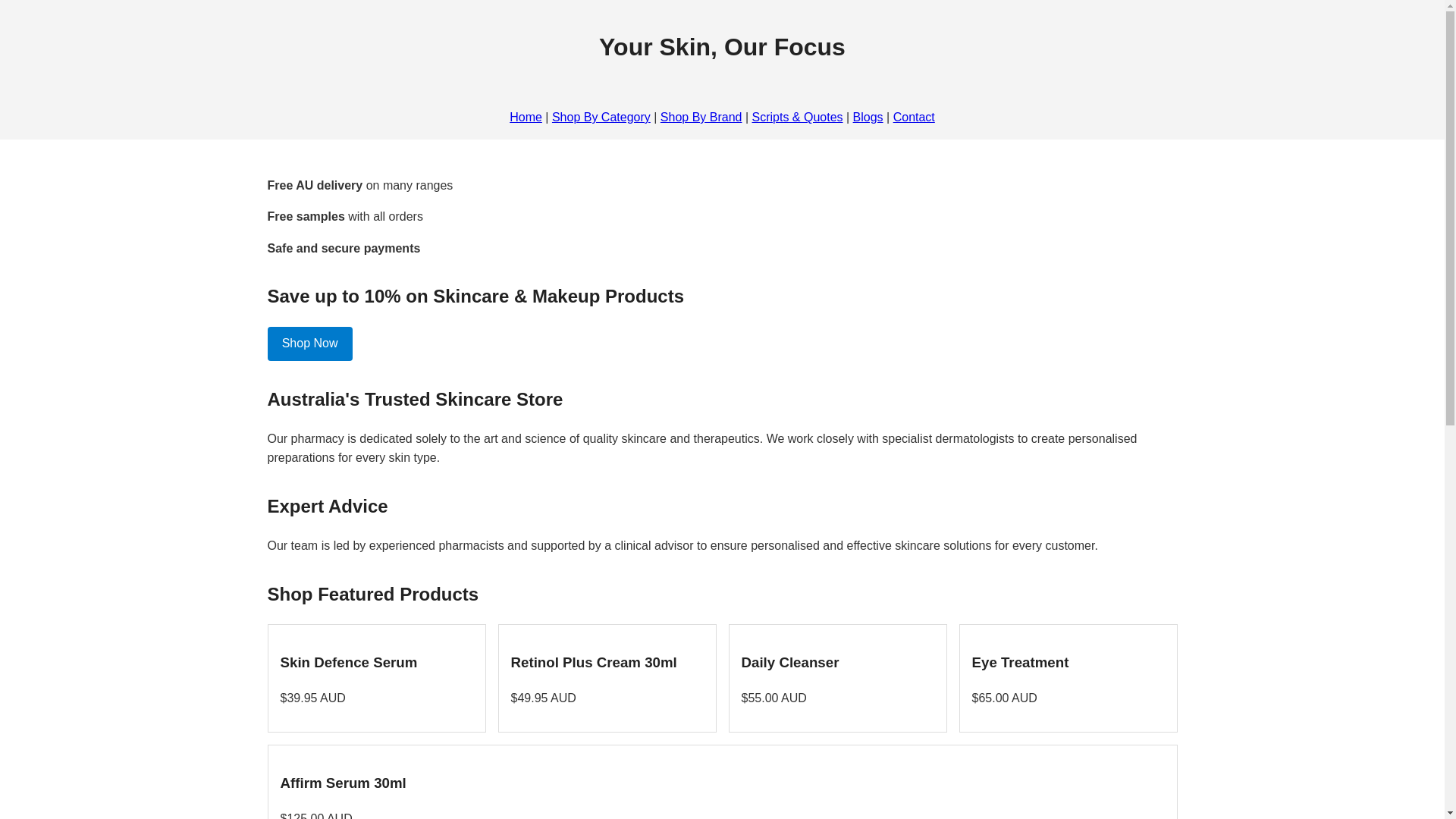 website screenshot of https://skinpluspharmacy.pages.dev/