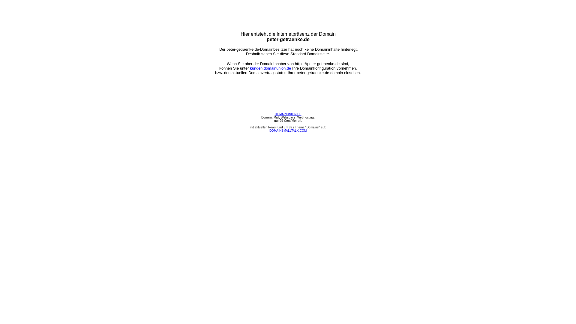 website screenshot of https://peter-getraenke.de/