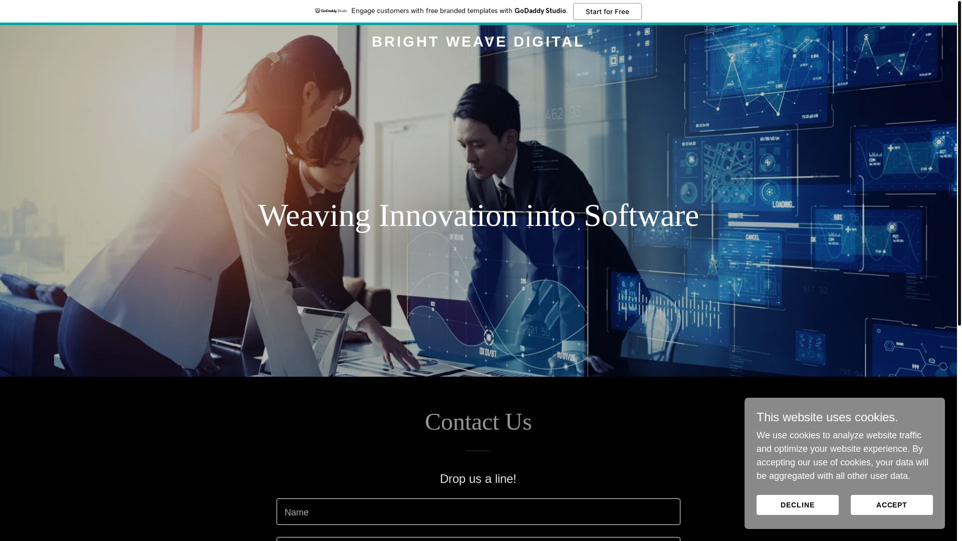 website screenshot of https://brightweave.digital/