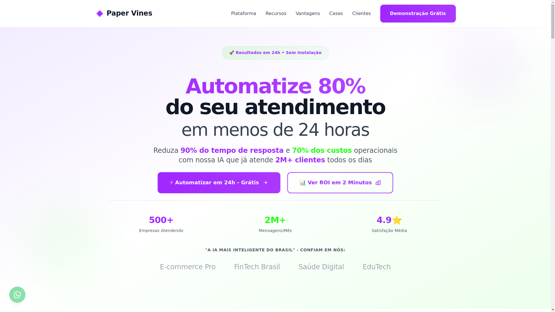 website screenshot of https://papervines-landing.pages.dev/