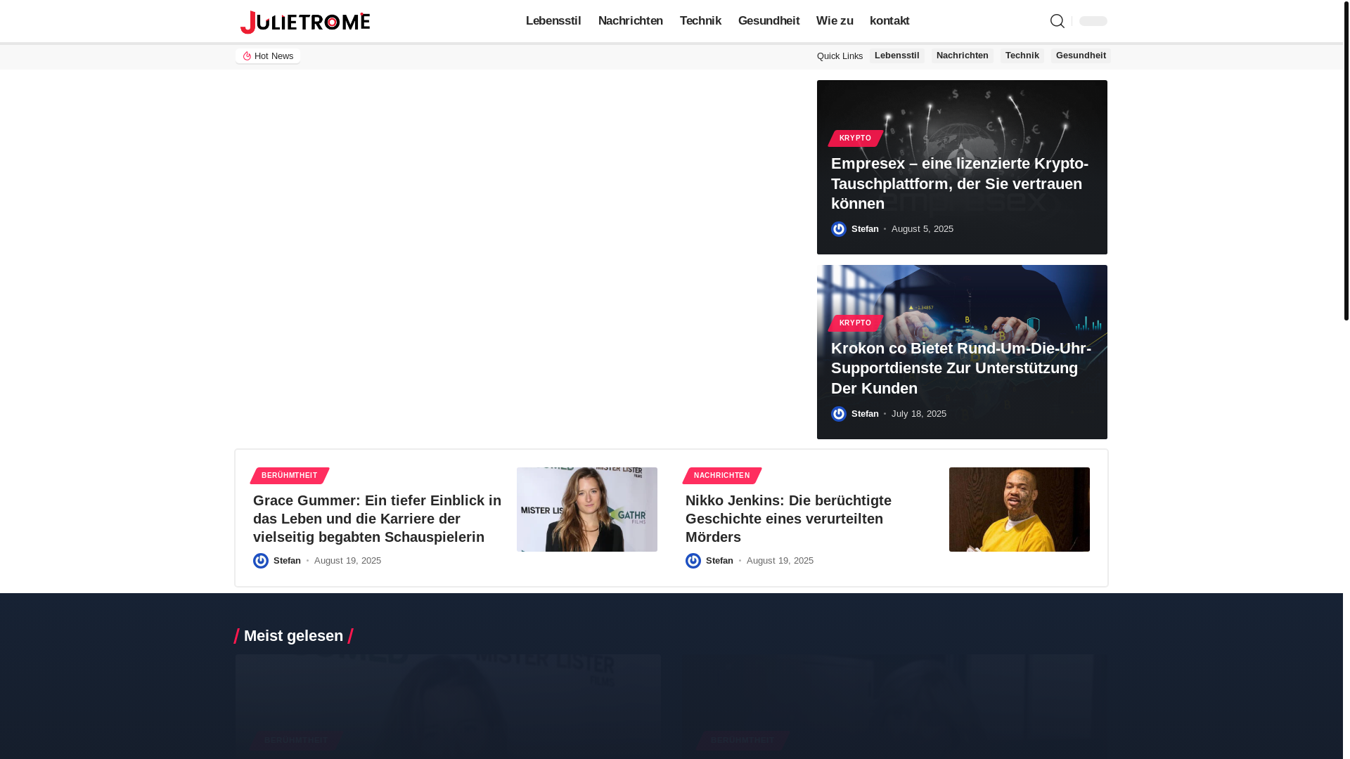 website screenshot of http://julietrome.de/