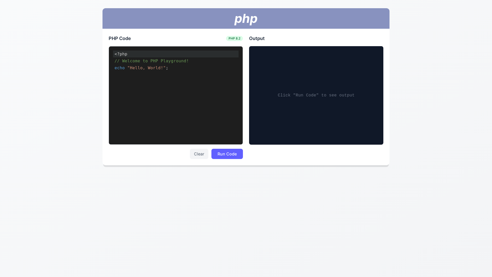 website screenshot of https://phparser.com/