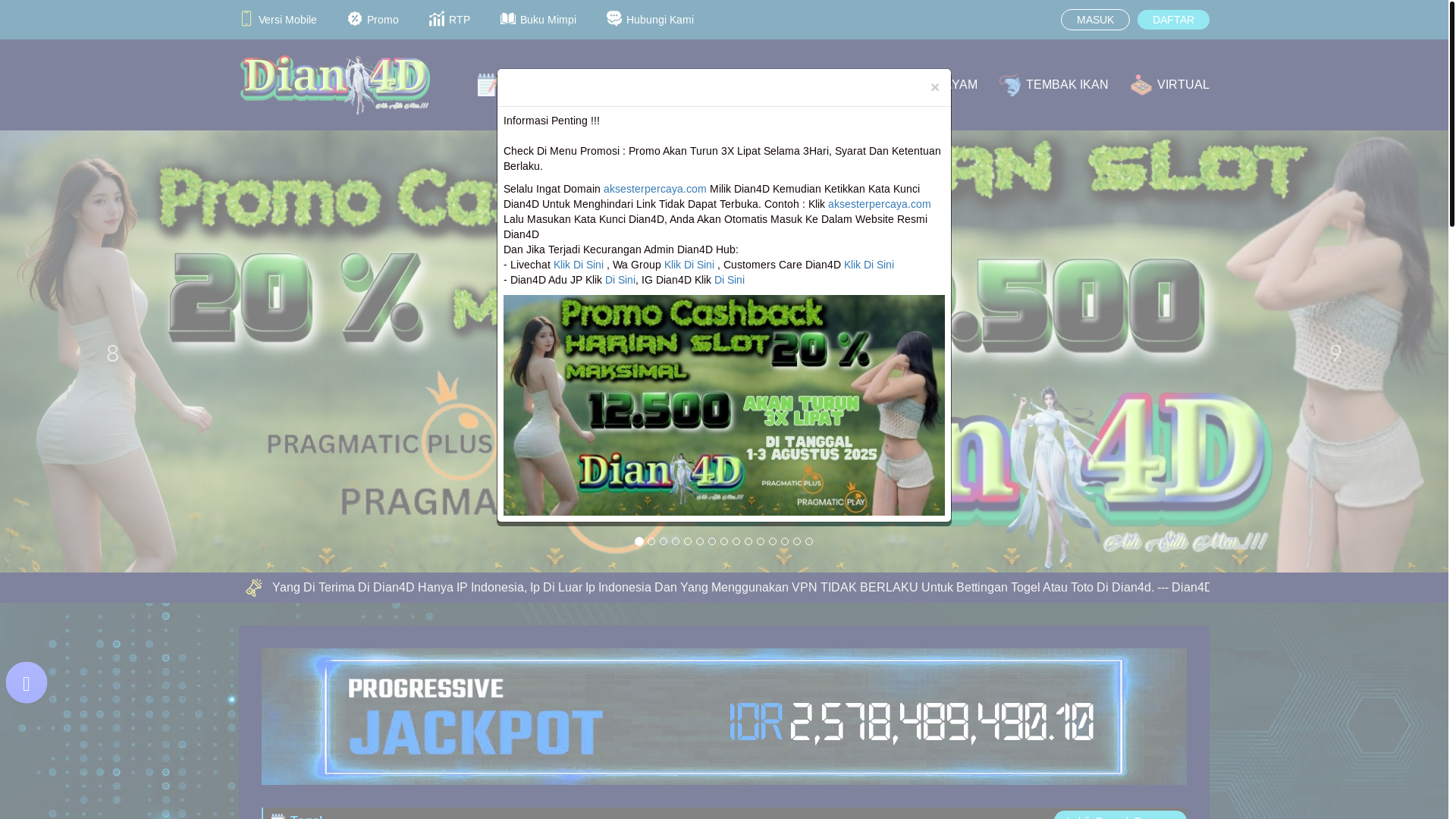 website screenshot of https://dian4d5.cfd/