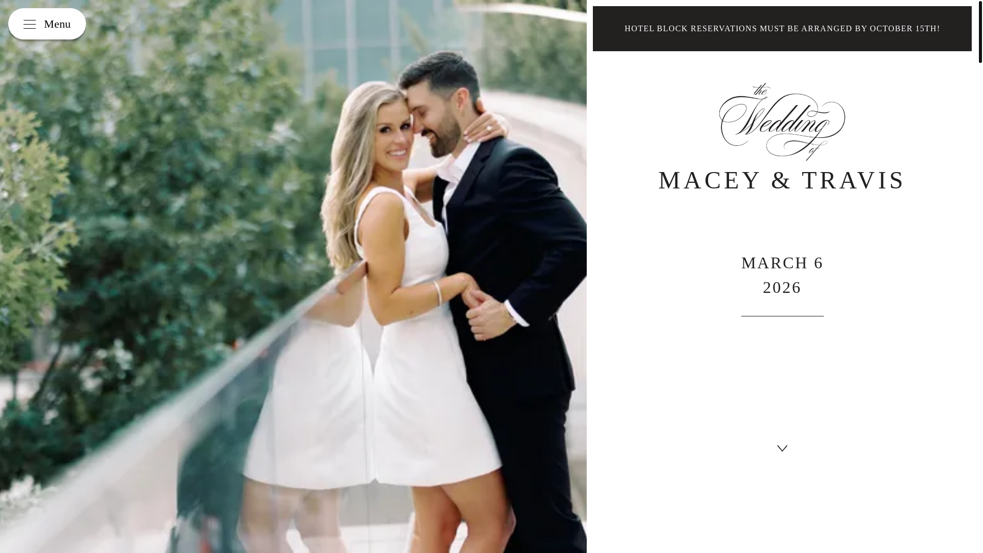 website screenshot of https://maceyandtravis.com/