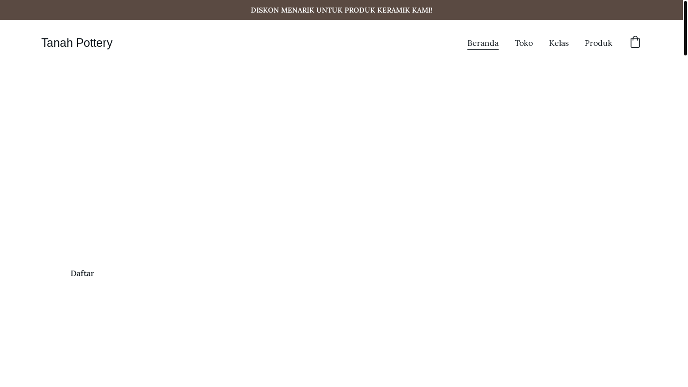 website screenshot of https://tanahpottery.my.id/