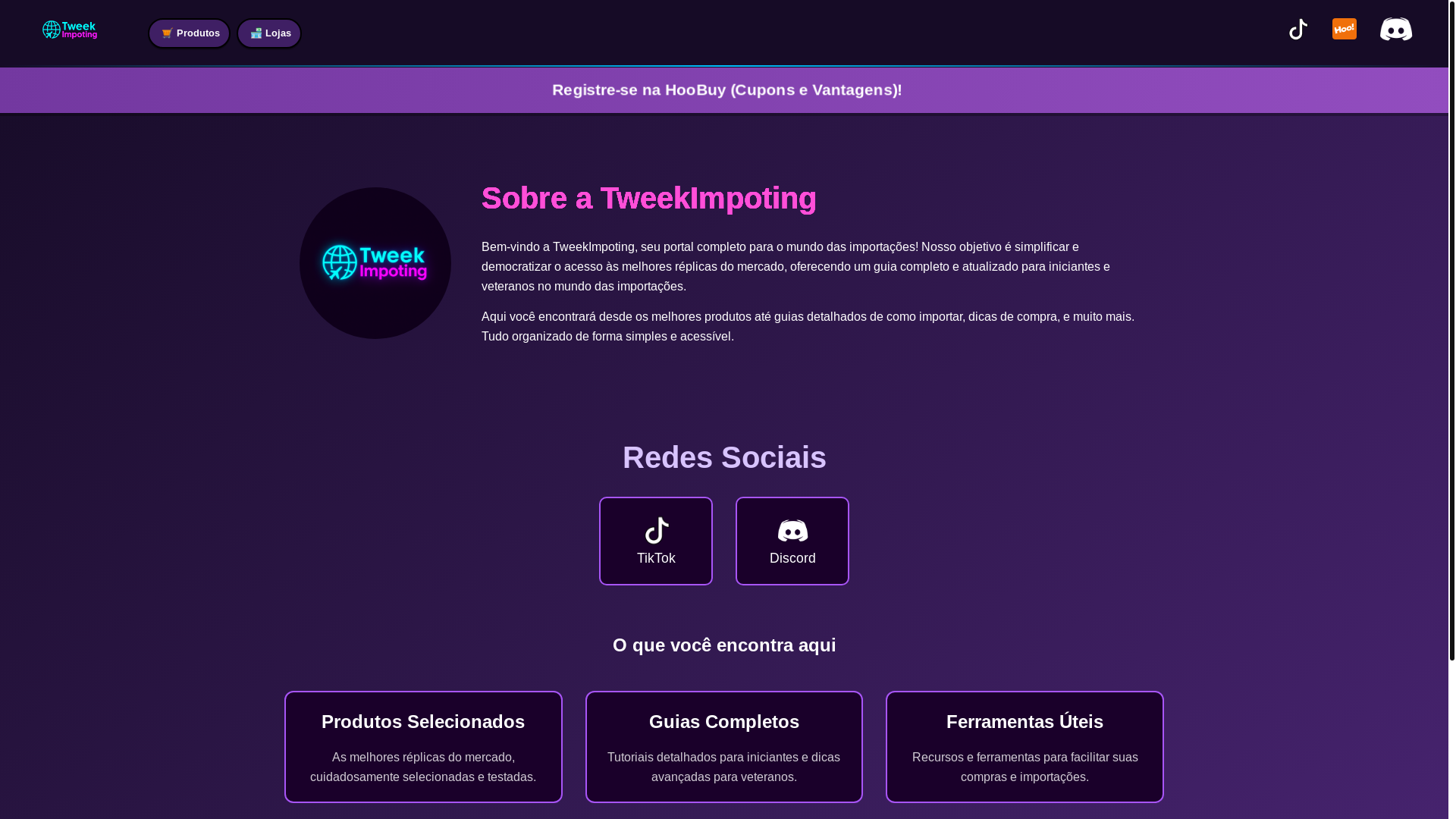 website screenshot of https://tweek.world/
