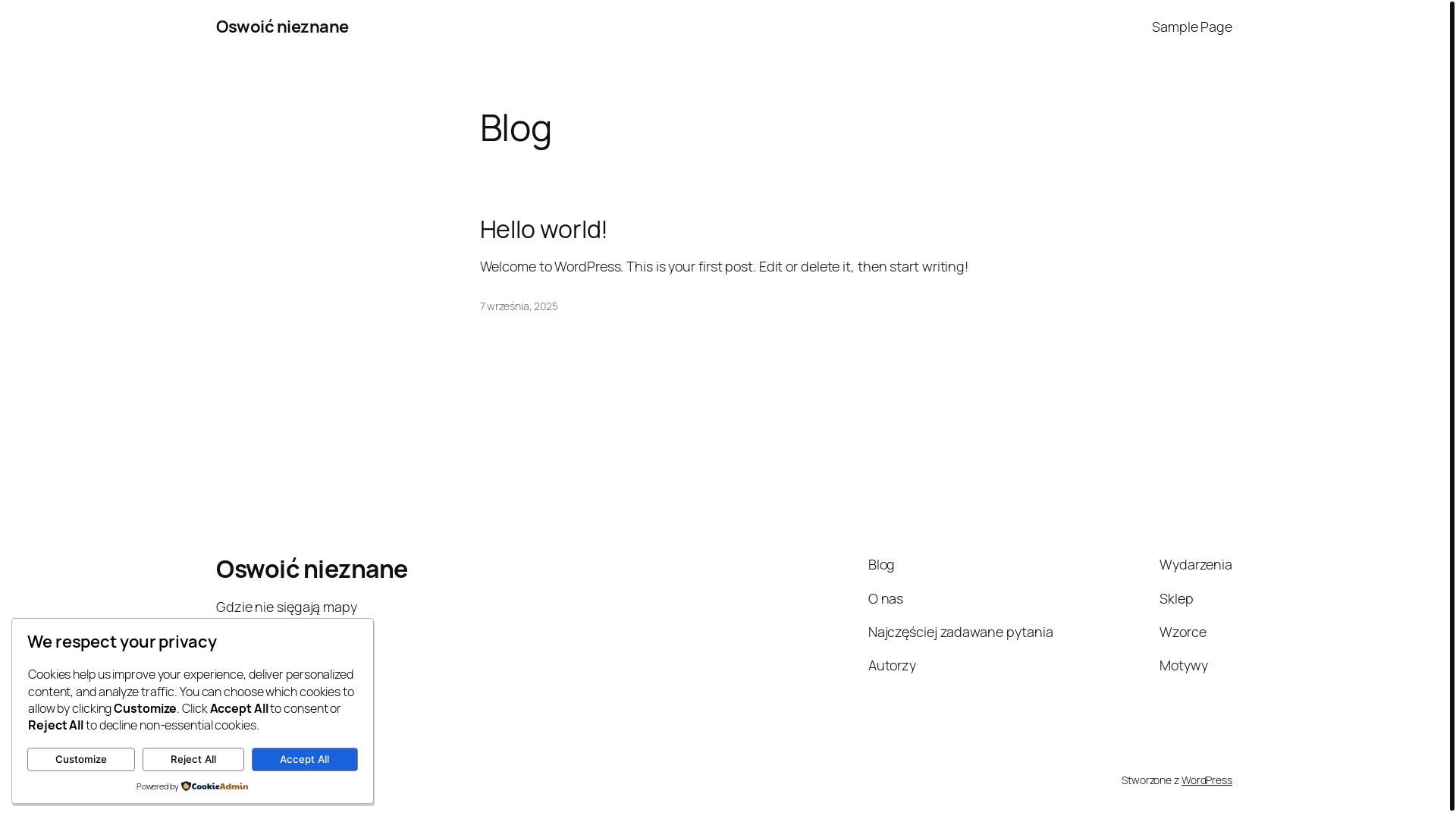 website screenshot of https://oswoicnieznane.pl/