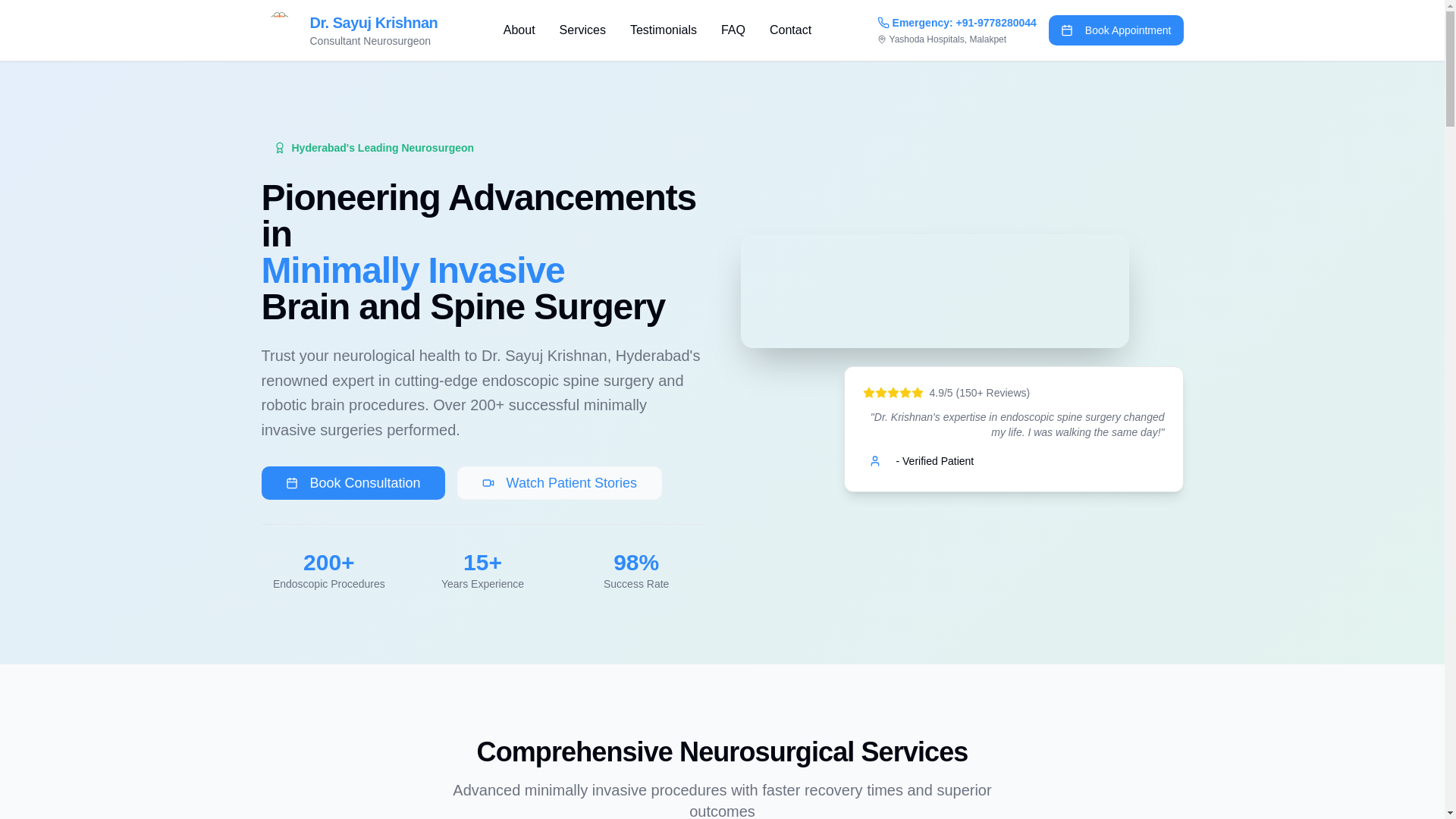 website screenshot of https://neurohyderabad.org/